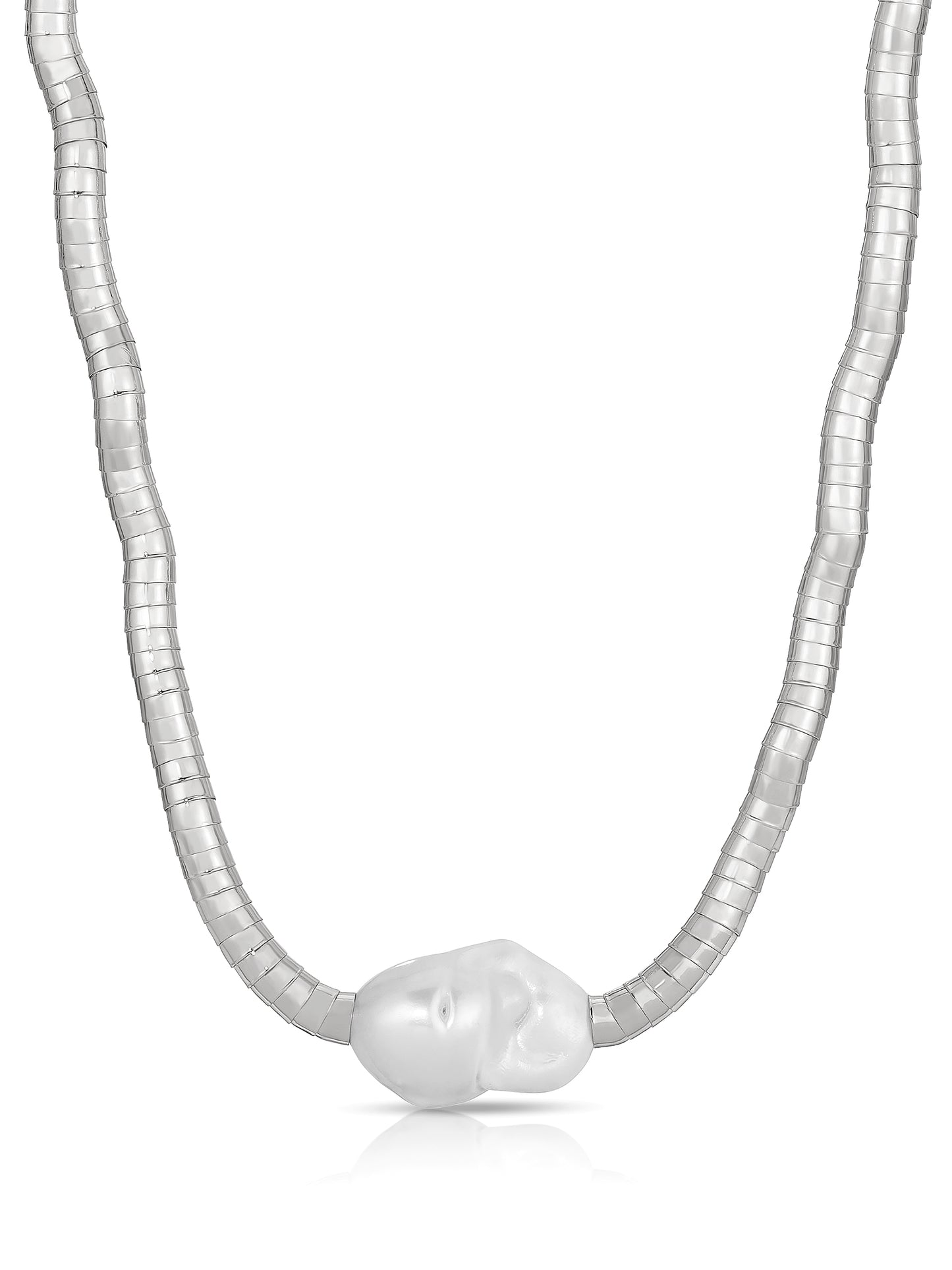 Liquid Gold and Pearl Choker Pearl with Silver Plating 2