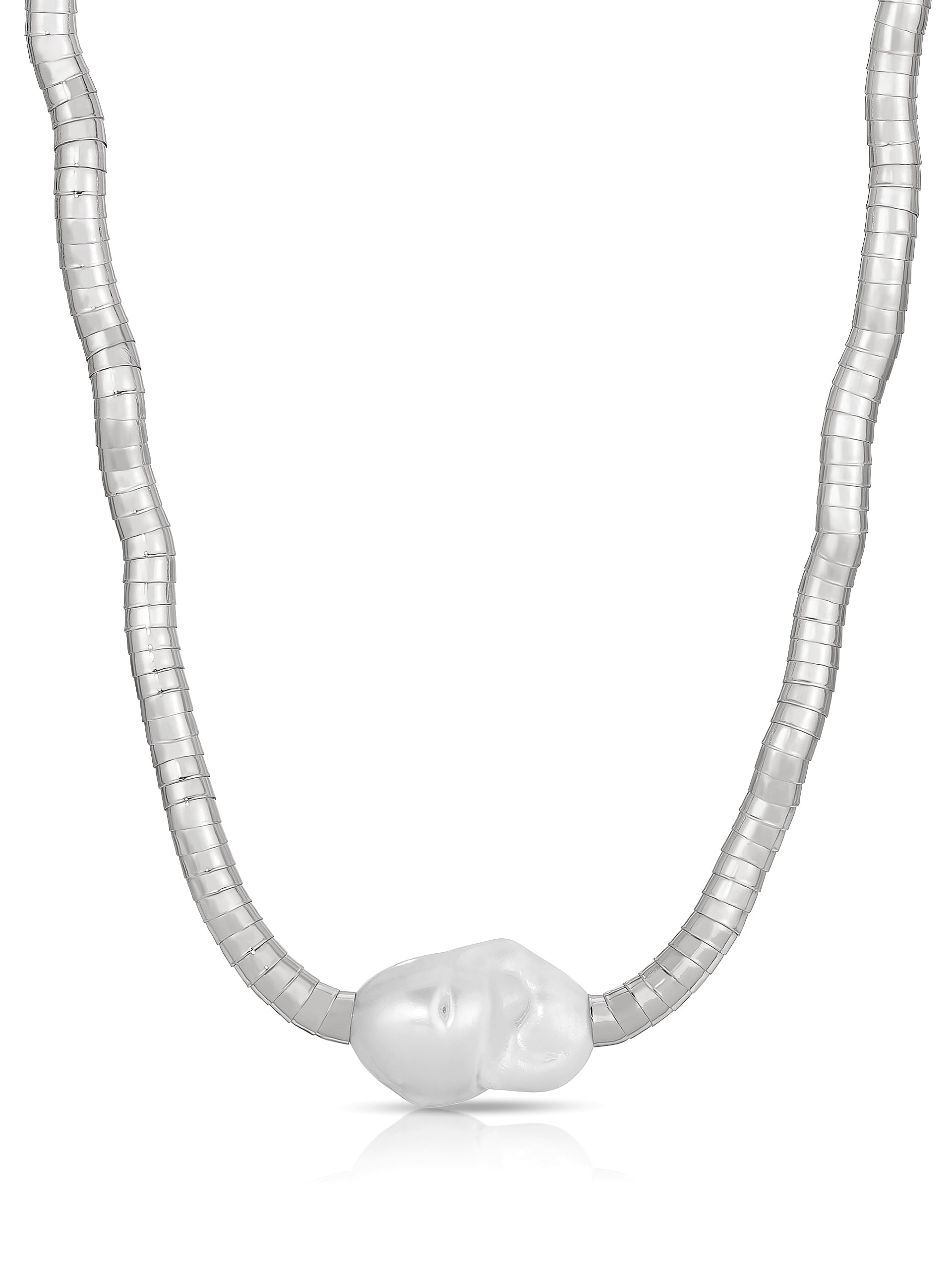 Liquid Gold and Pearl Choker Pearl with Silver Plating 2