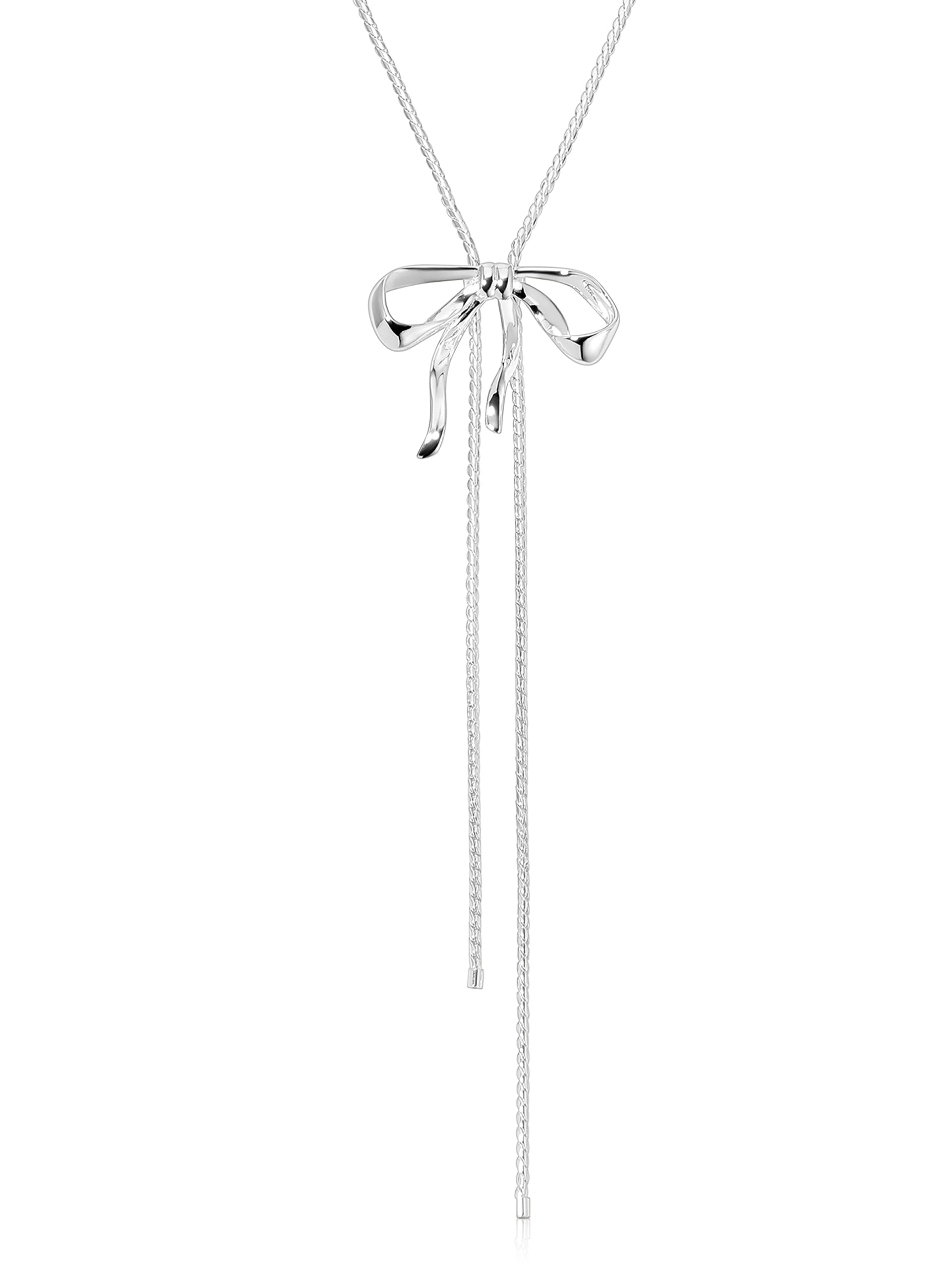 Bow Organica Bolo Necklace Silver Plated 2