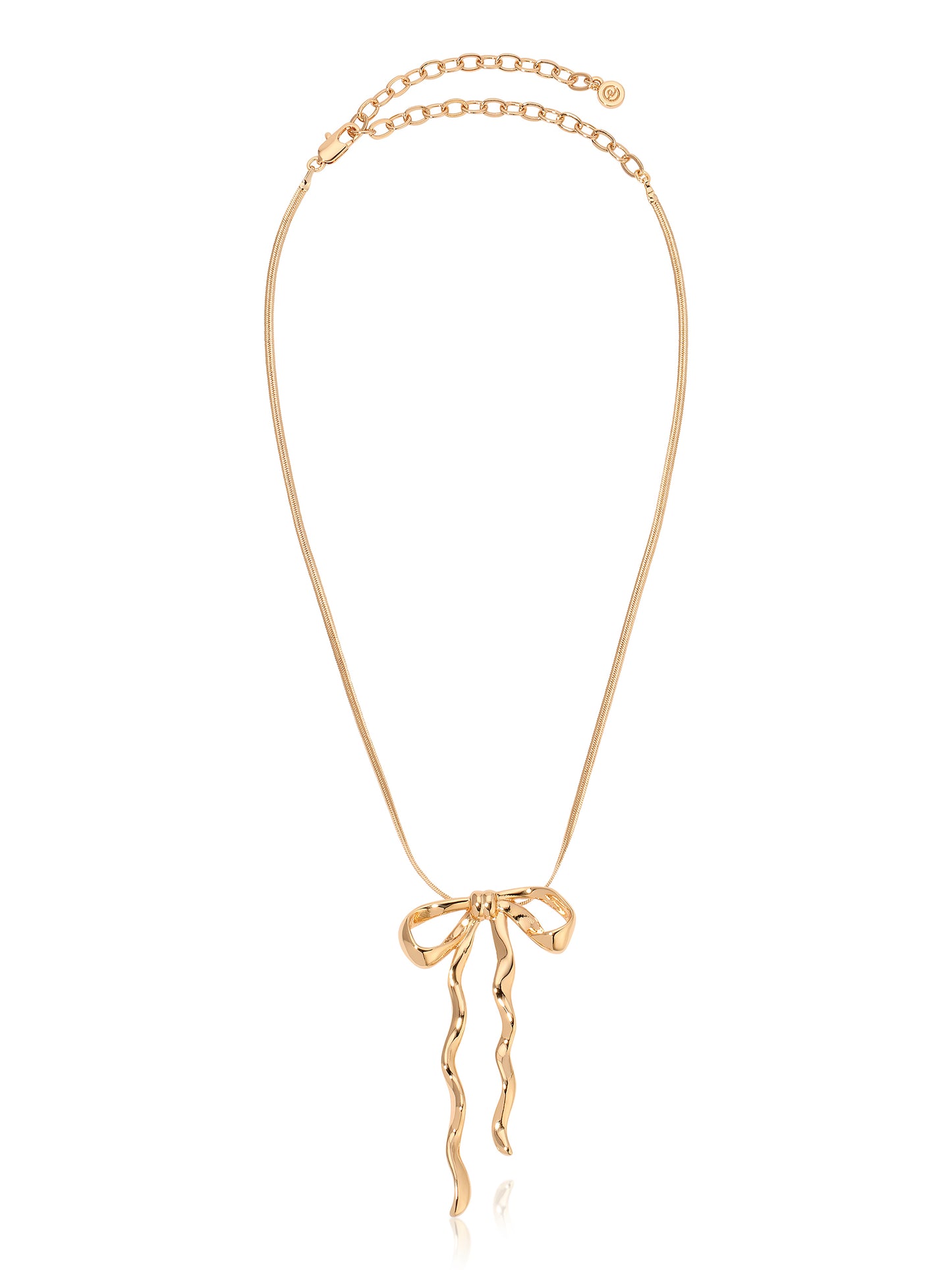 Bow Organica Pendant Necklace 18k Gold Plated 2