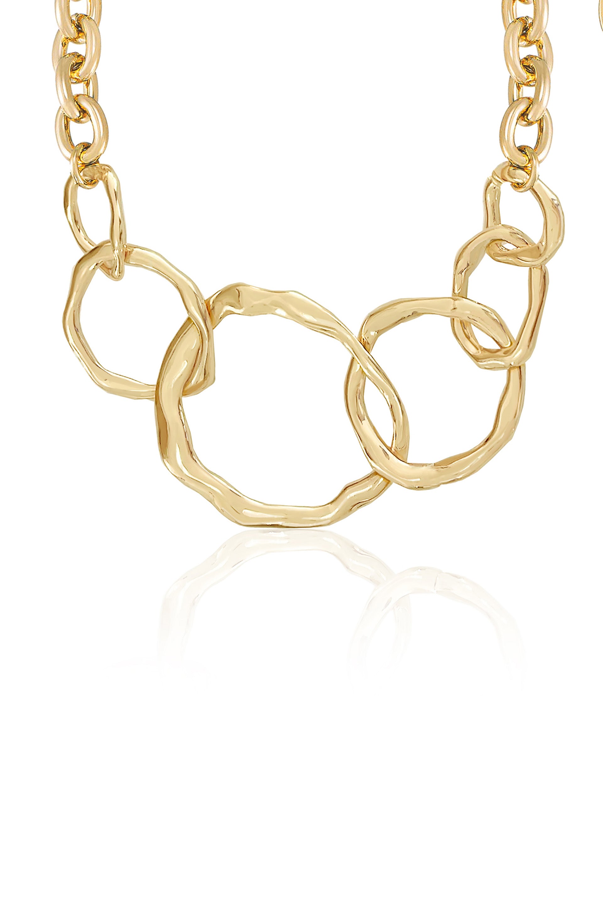 Interlocking Golden Chain Necklace 18k Gold Plated