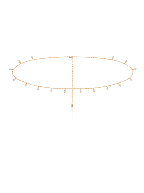 Crystal Droplet Thin Cha Body Chain