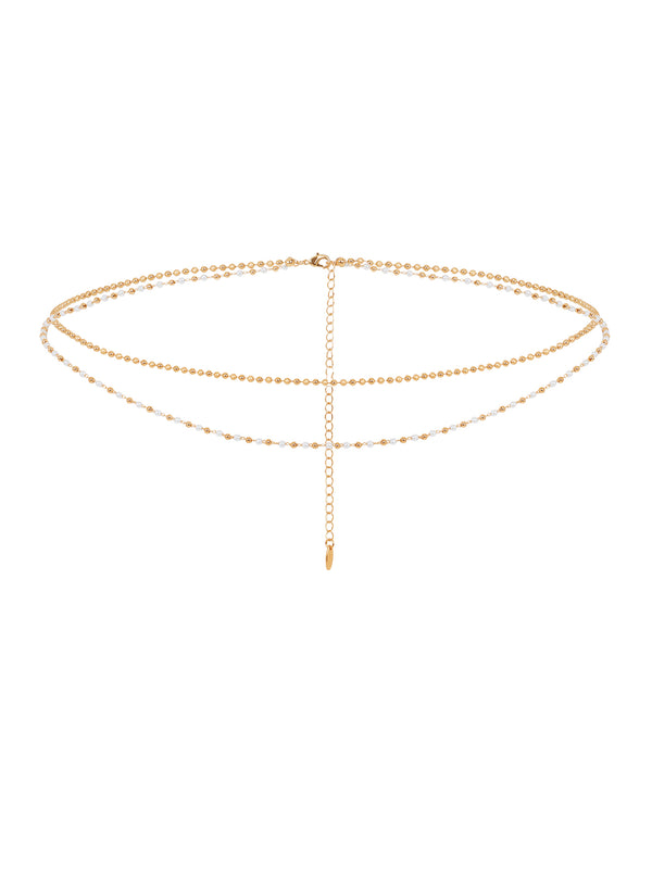 Pearl Strand Gold Body Chain