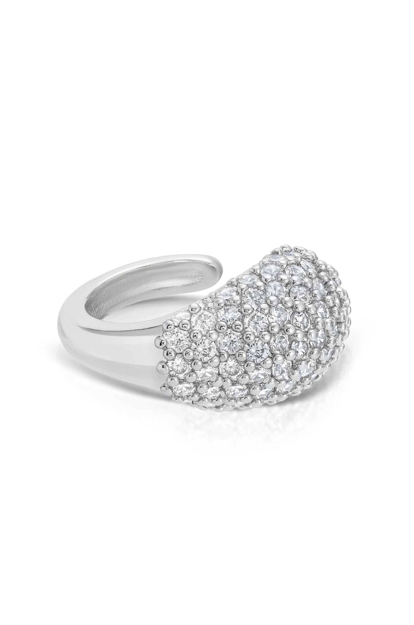 Pavé Ear Cuff Clear Crystal with Silver Plating