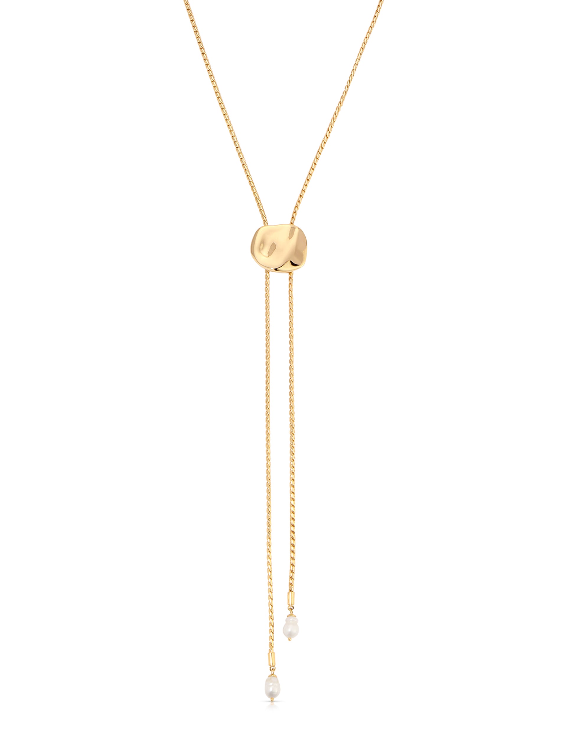 Liquid Luxe Bolo Necklace 18k Gold Plated