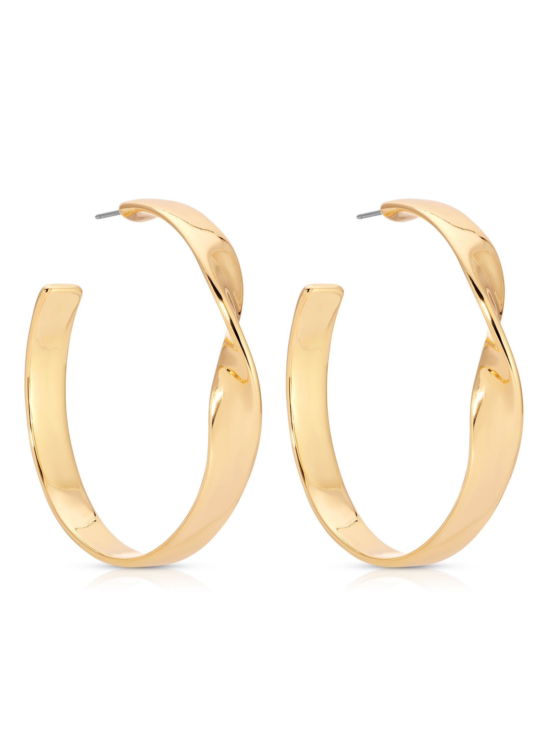 Heirloom Twist Large Hoops 18k Gold Plated 3