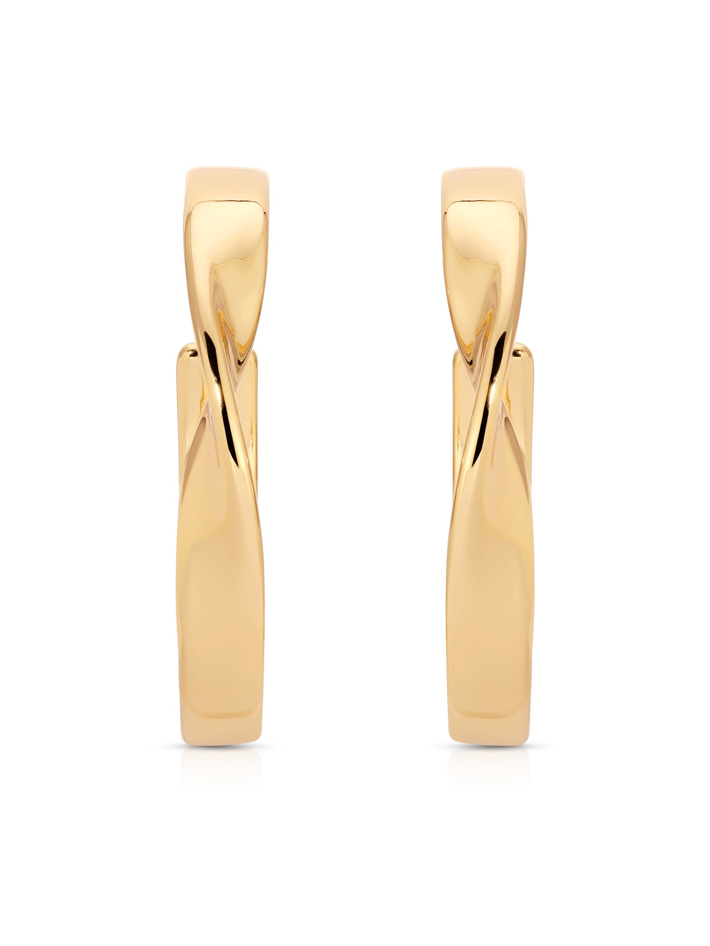 Heirloom Twist Medium Hoops 18k Gold Plated 2