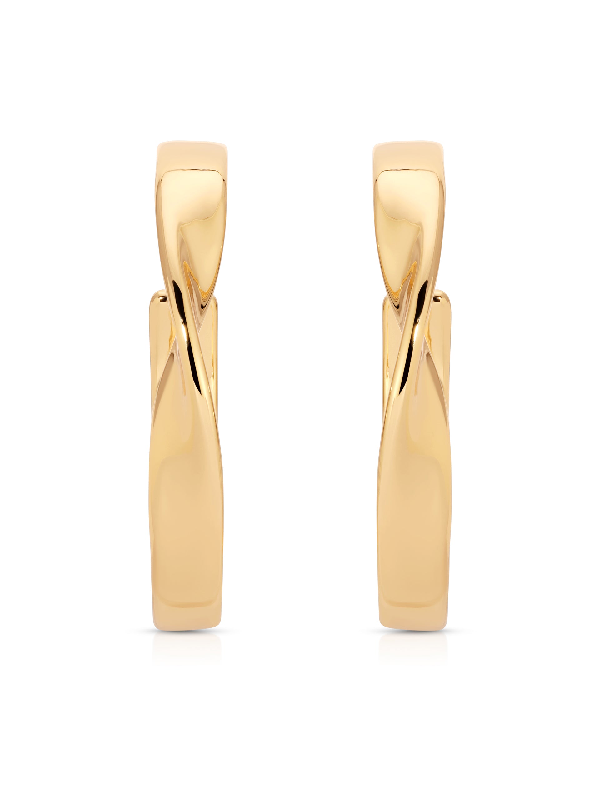 Heirloom Twist Medium Hoops 18k Gold Plated 2