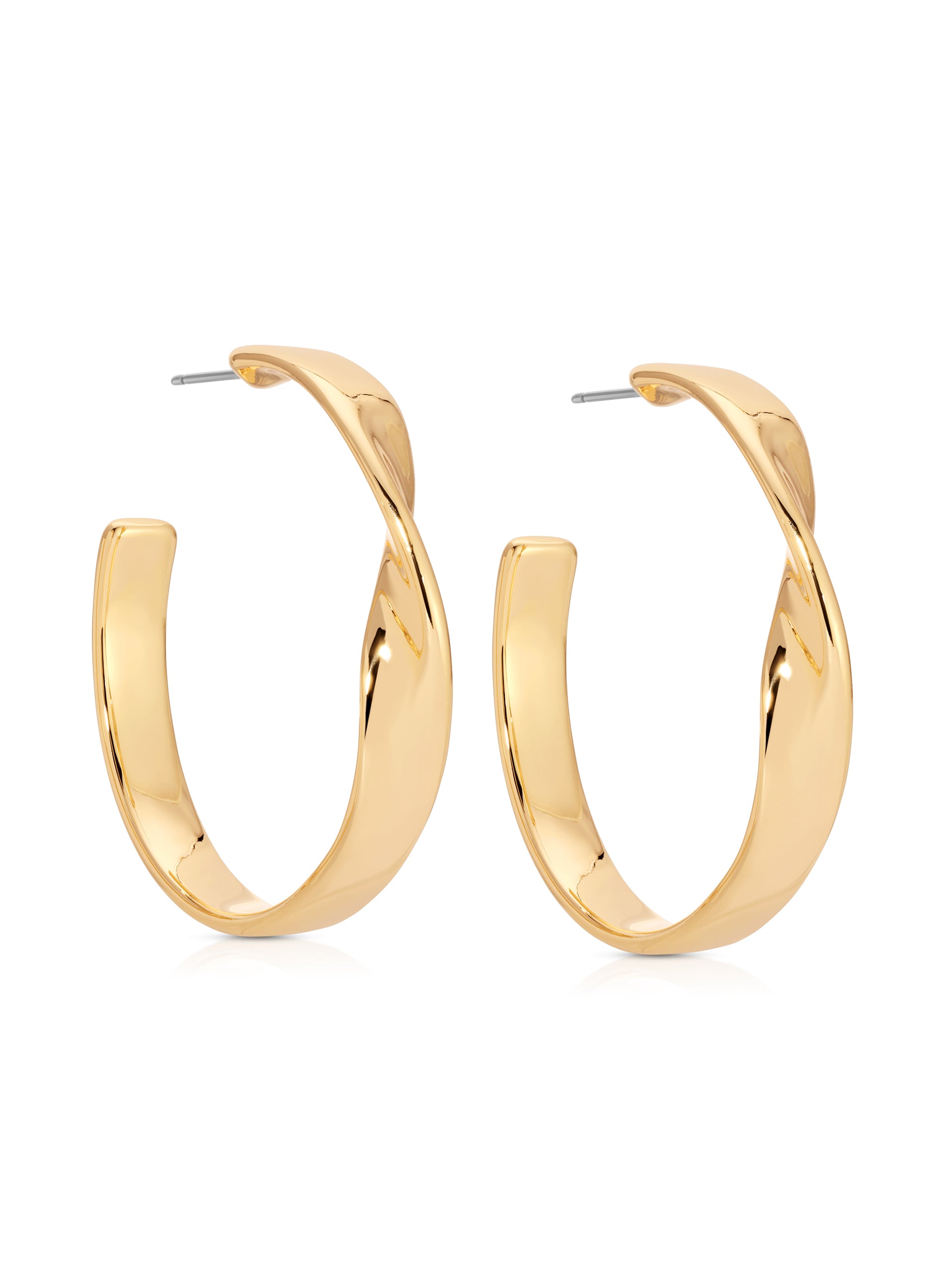 Heirloom Twist Medium Hoops 18k Gold Plated 3
