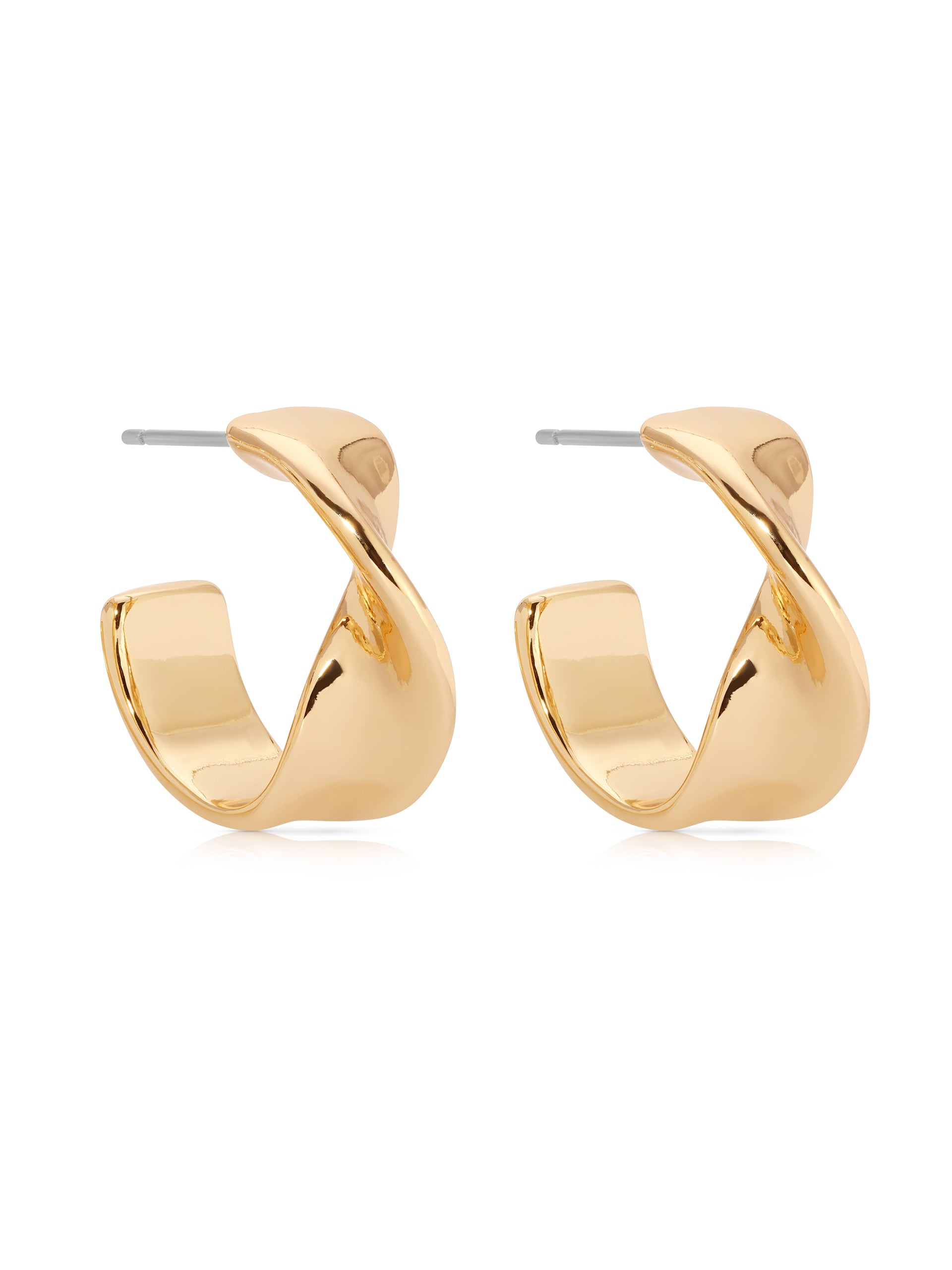 Heirloom Twist Small Hoops 18k Gold Plated 3