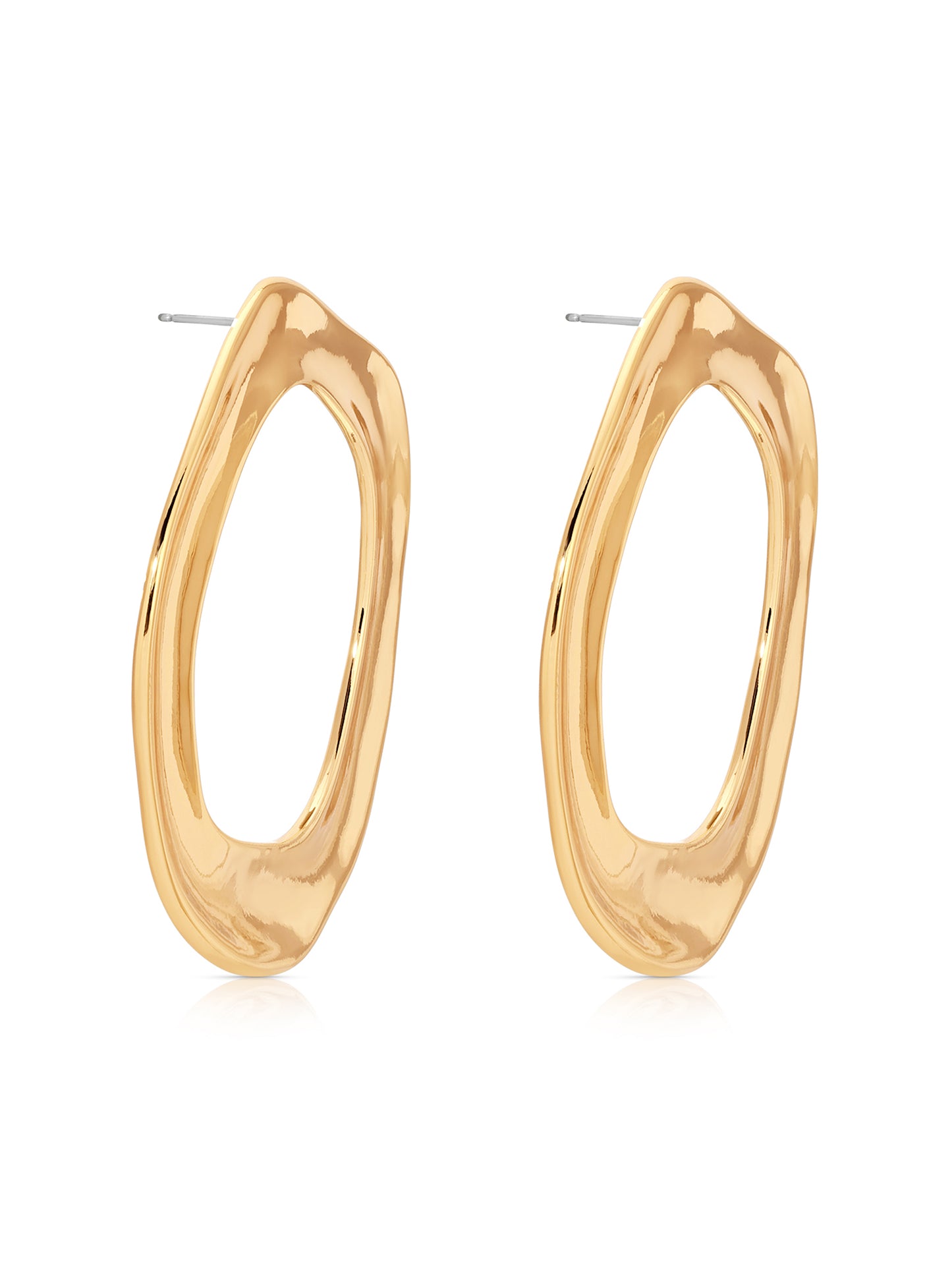 Open Circle Earrings 18k Gold Plated 2