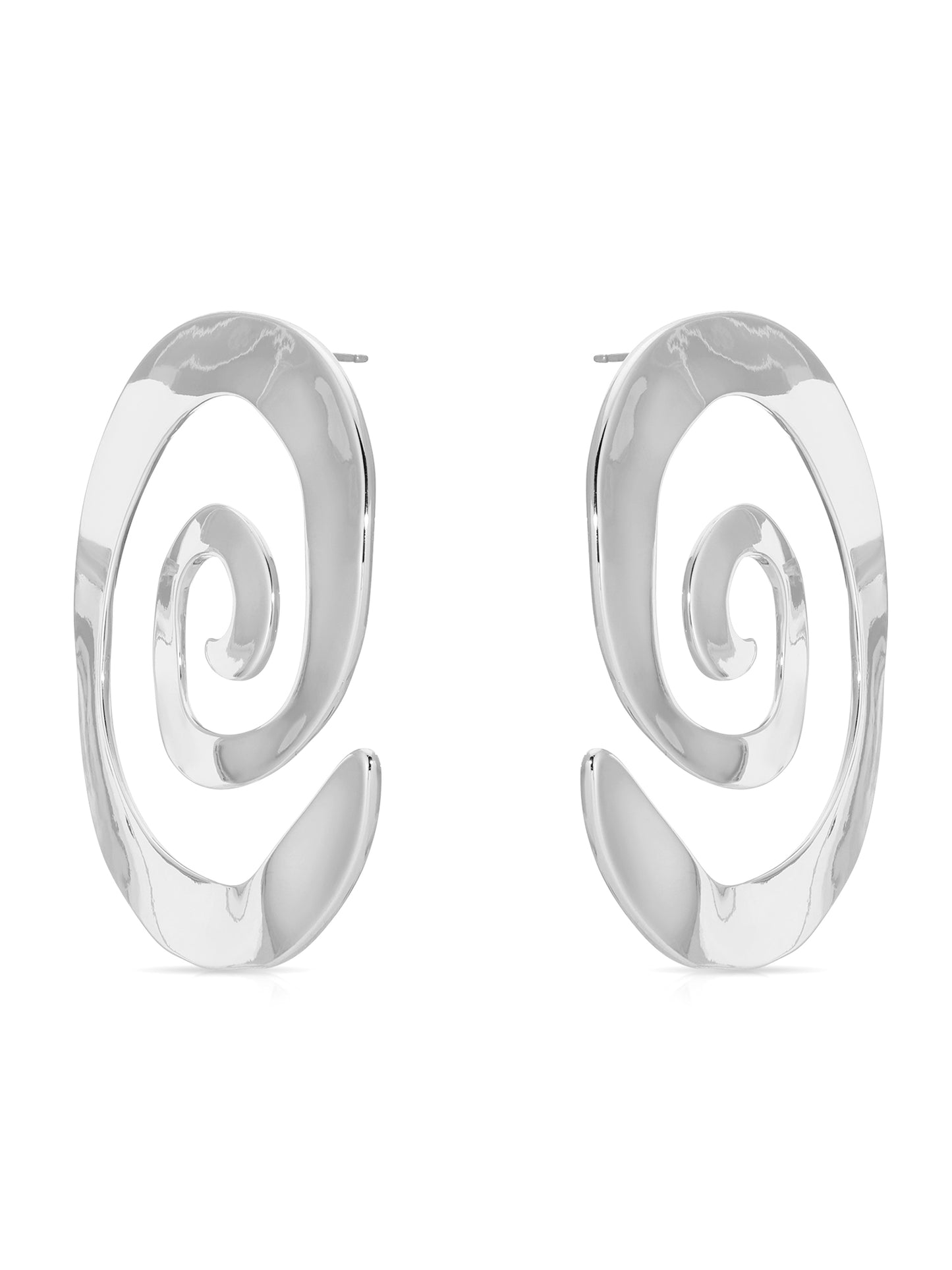 Aura Swirl Earrings Silver Plated