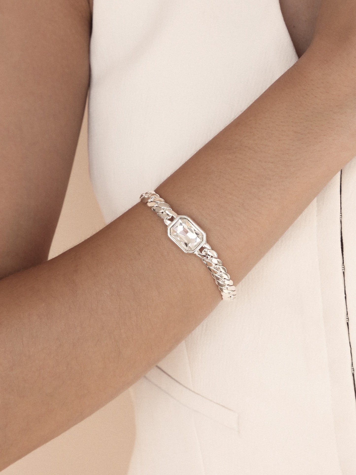 Deco Bracelet Clear Crystal with Silver Plating model