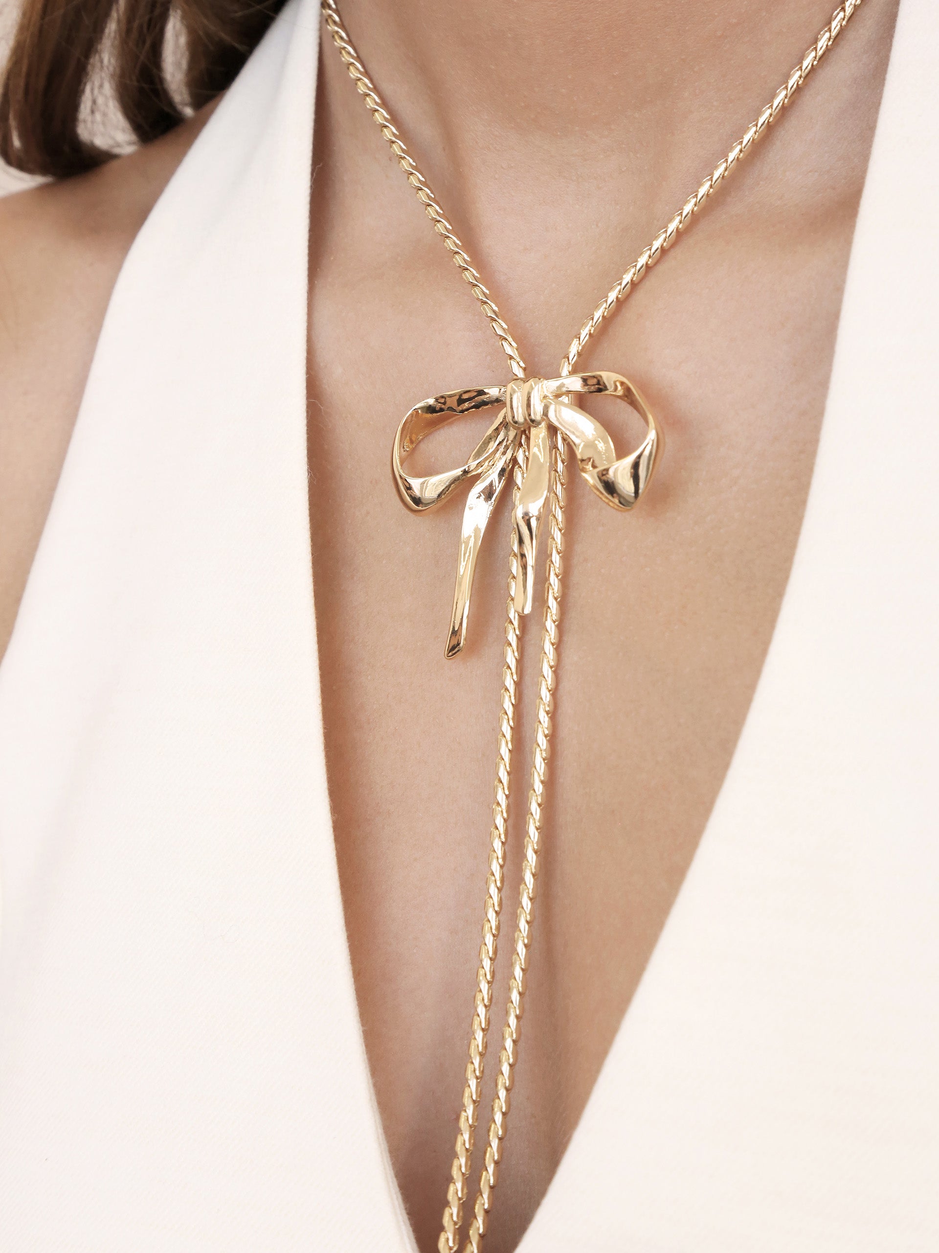 Bow Organica Bolo Necklace 18k Gold Plated model 2