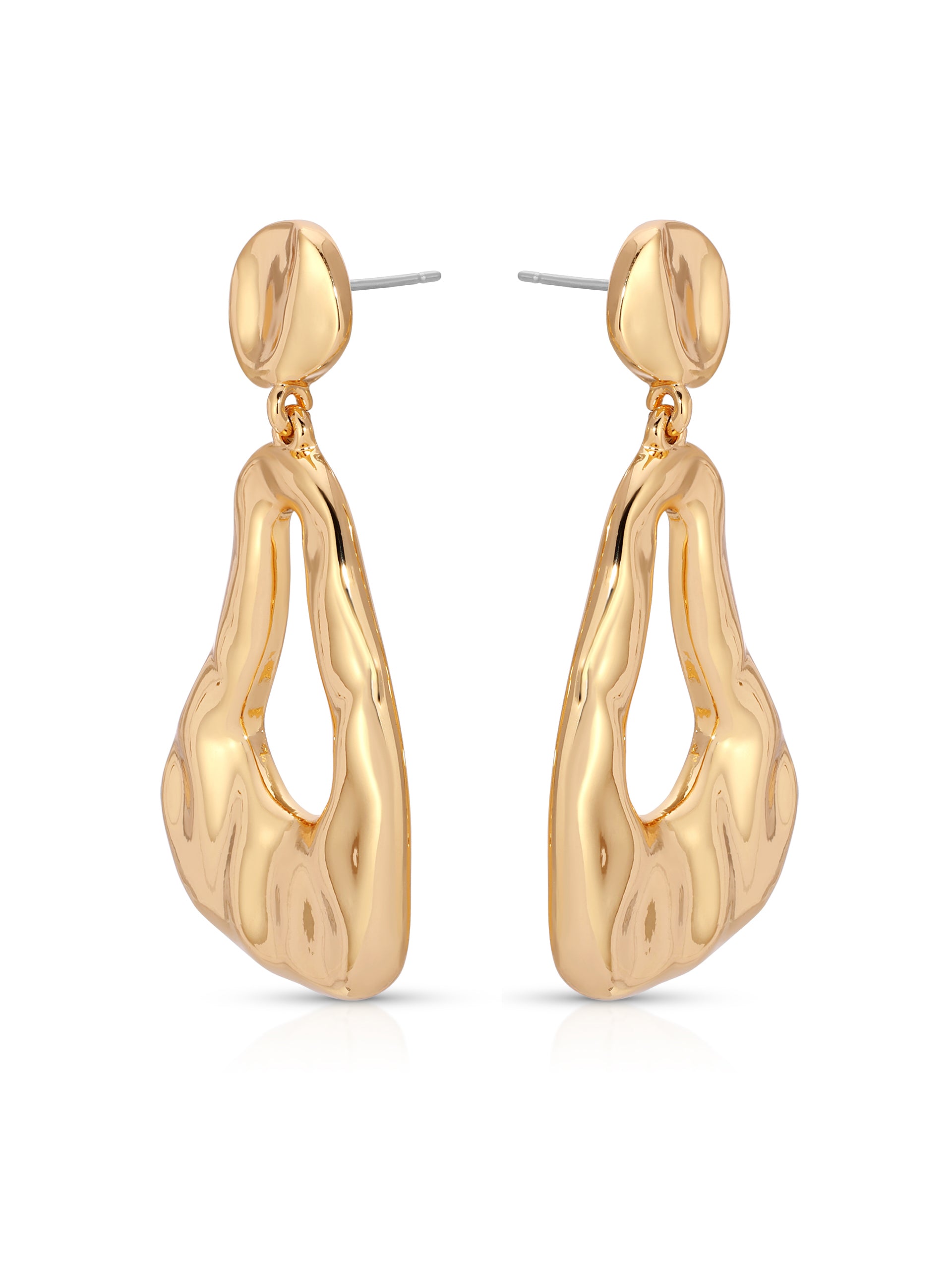 Molten Drop Earrings 18k Gold Plated 2