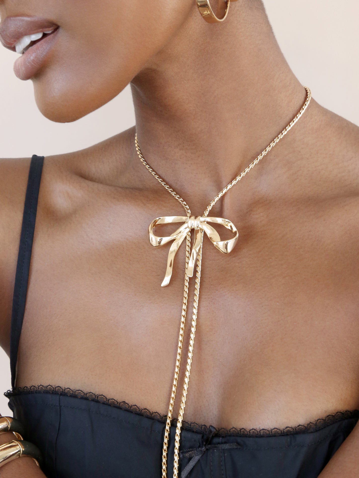 Bow Organica Bolo Necklace 18k Gold Plated model