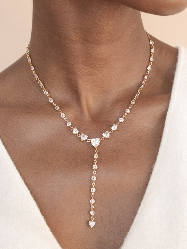 Queen of Hearts Crystal Lariat Necklace Second