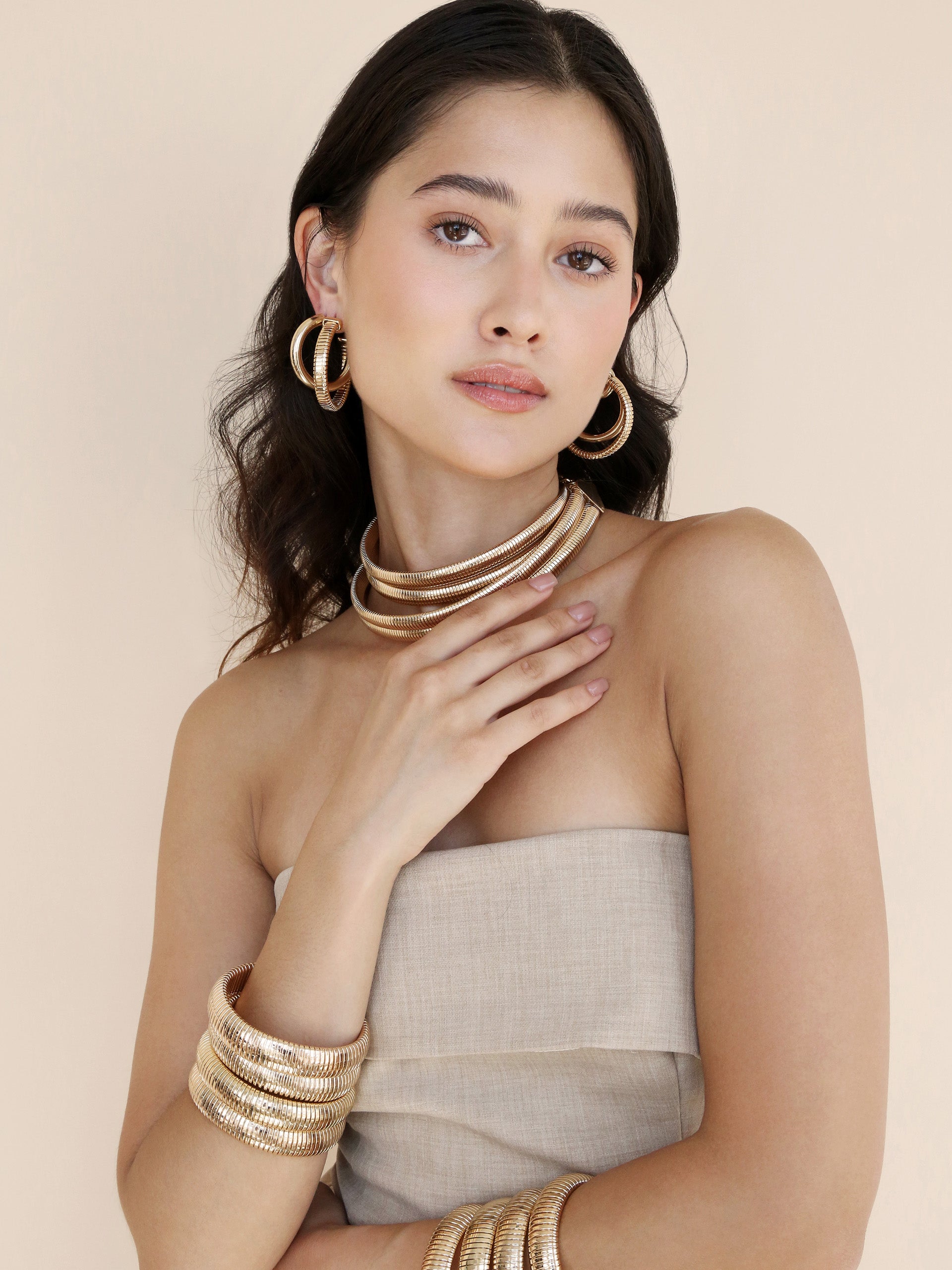 Flex Snake Chain Necklace 18k Gold Plated model 3