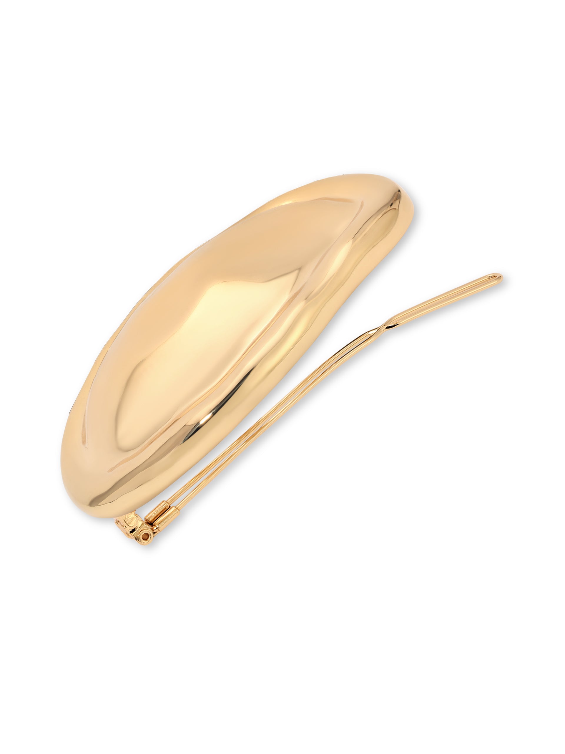Oval Lux Barrette Gold Tone 2