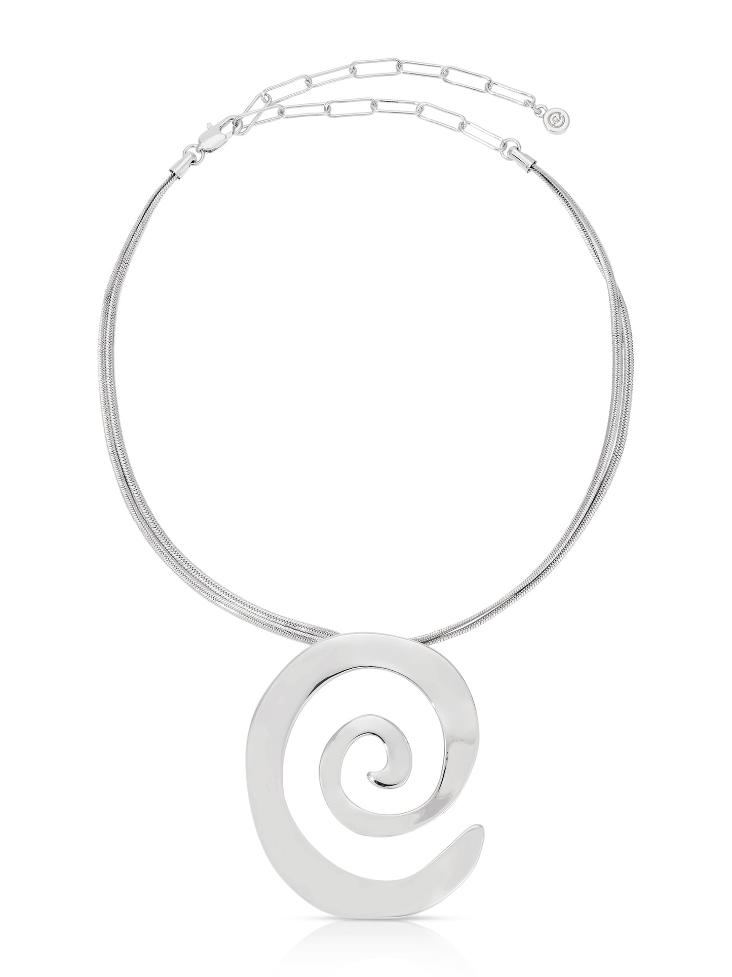 Aura Swirl Necklace Silver Plated