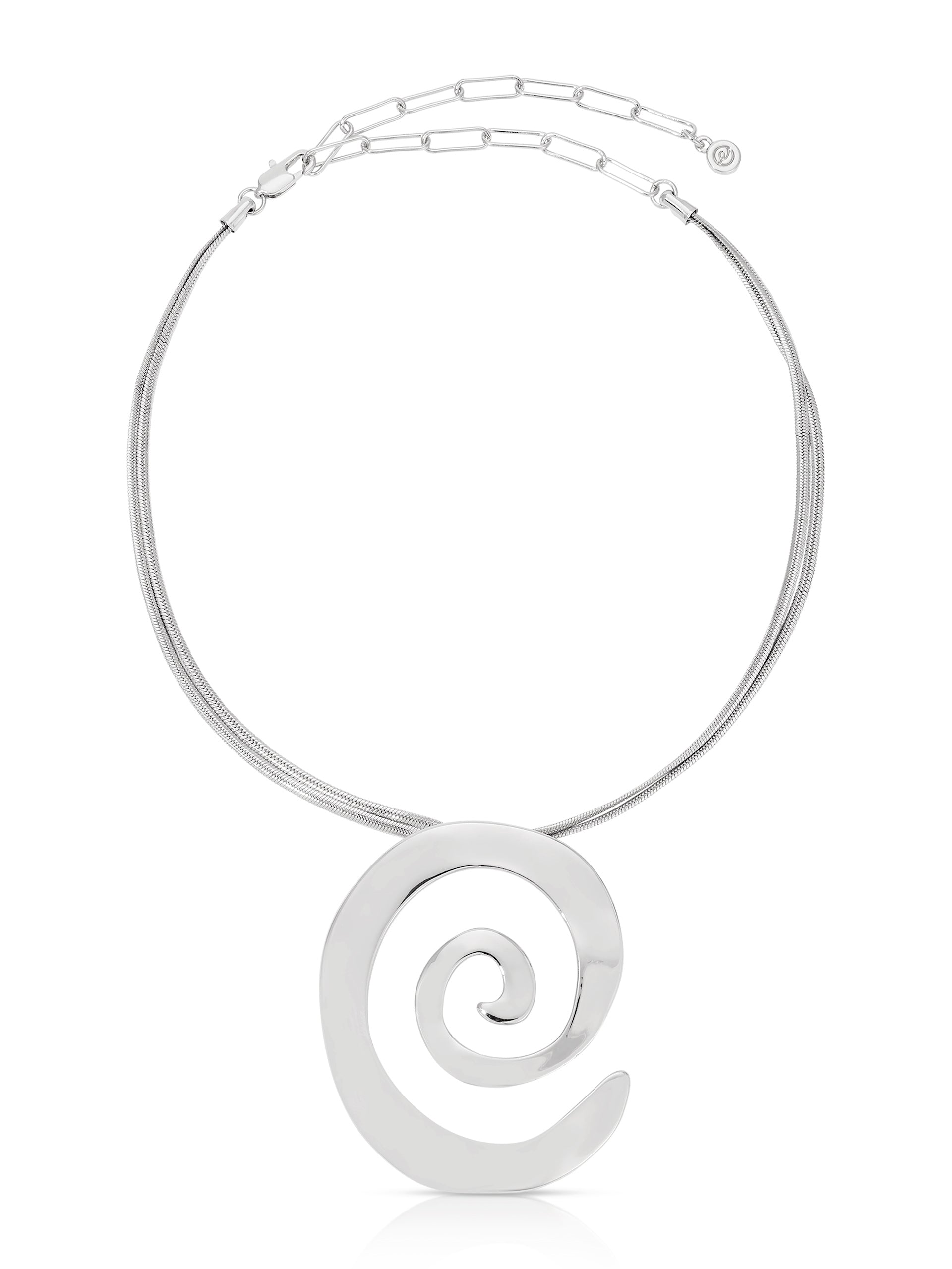 Aura Swirl Necklace Silver Plated