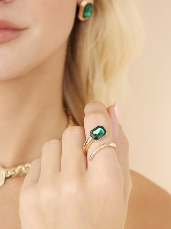 Emerald Deco Wrap Ring Second
