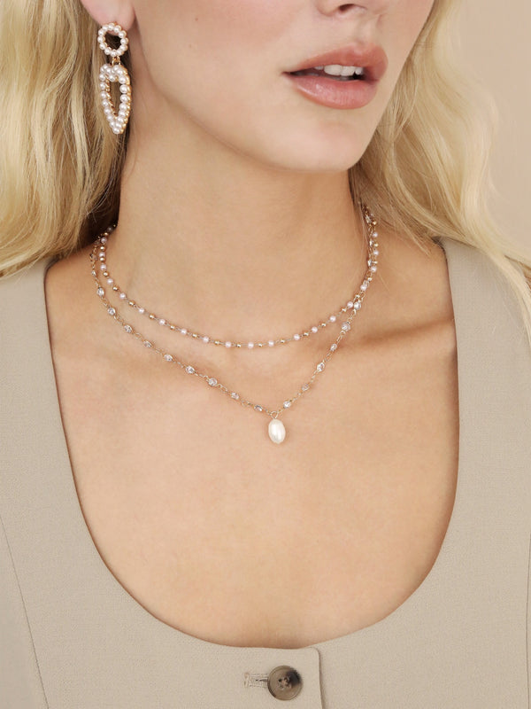 Crystal Spark and Ball Chain Necklace Set Second
