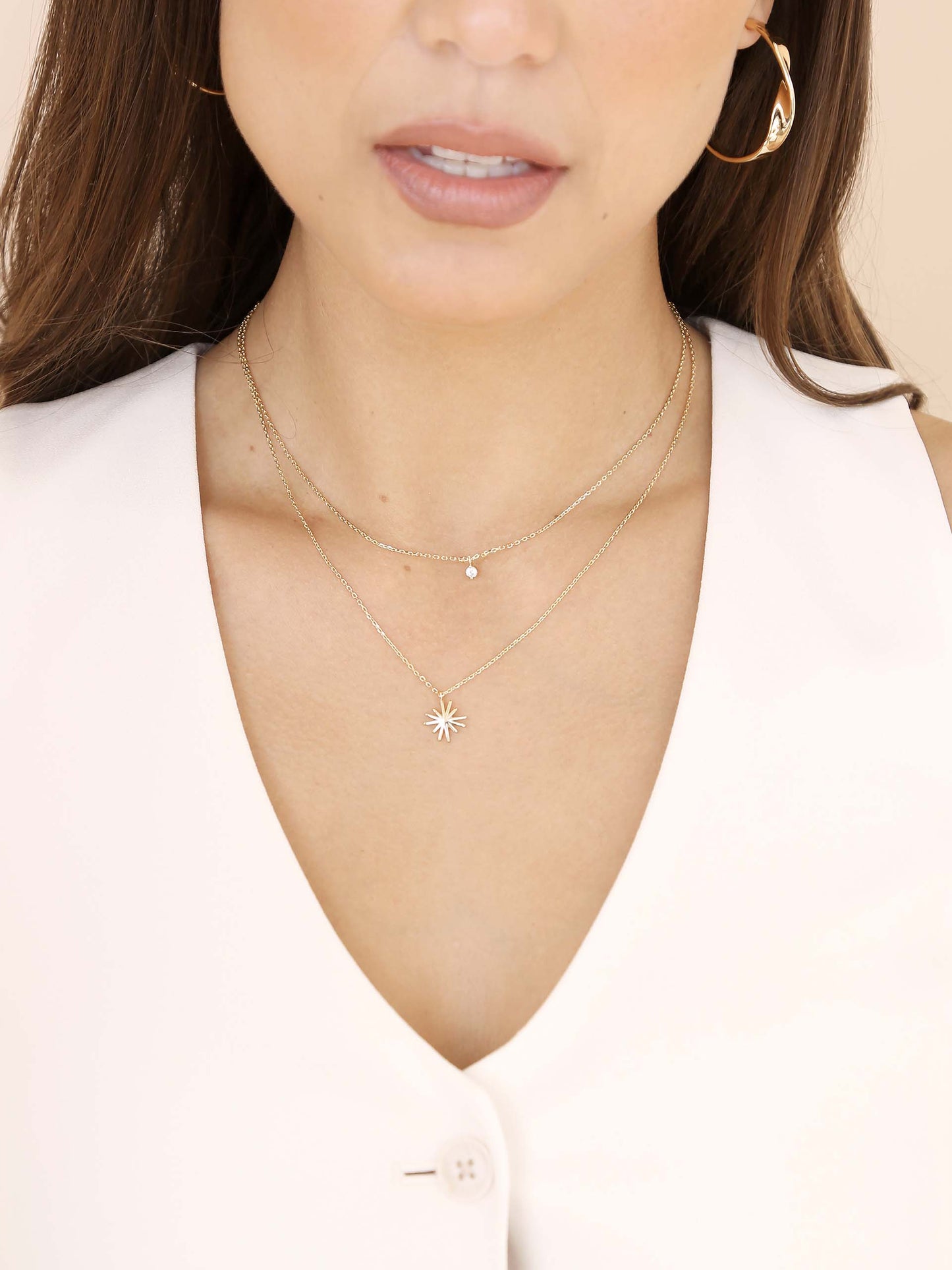 Layered Starburst Crystal Necklace