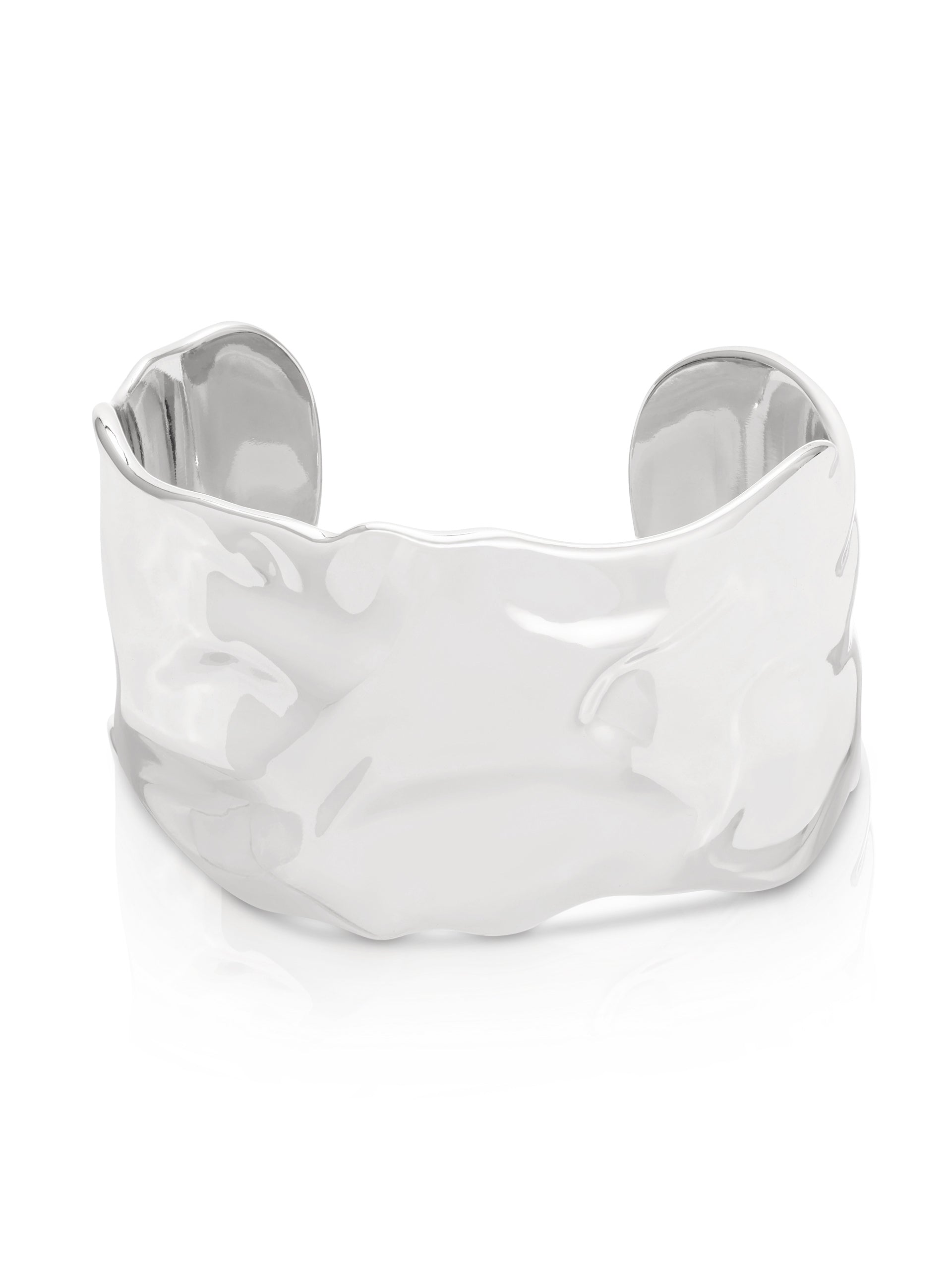 Thick Sculpted Cuff Silver Plated