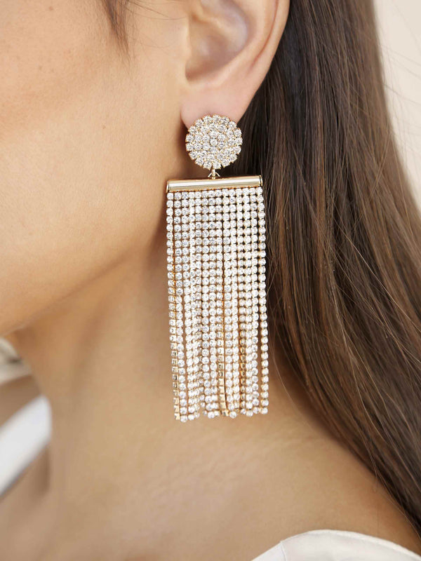All the Movement Crystal Fringe Earrings Second