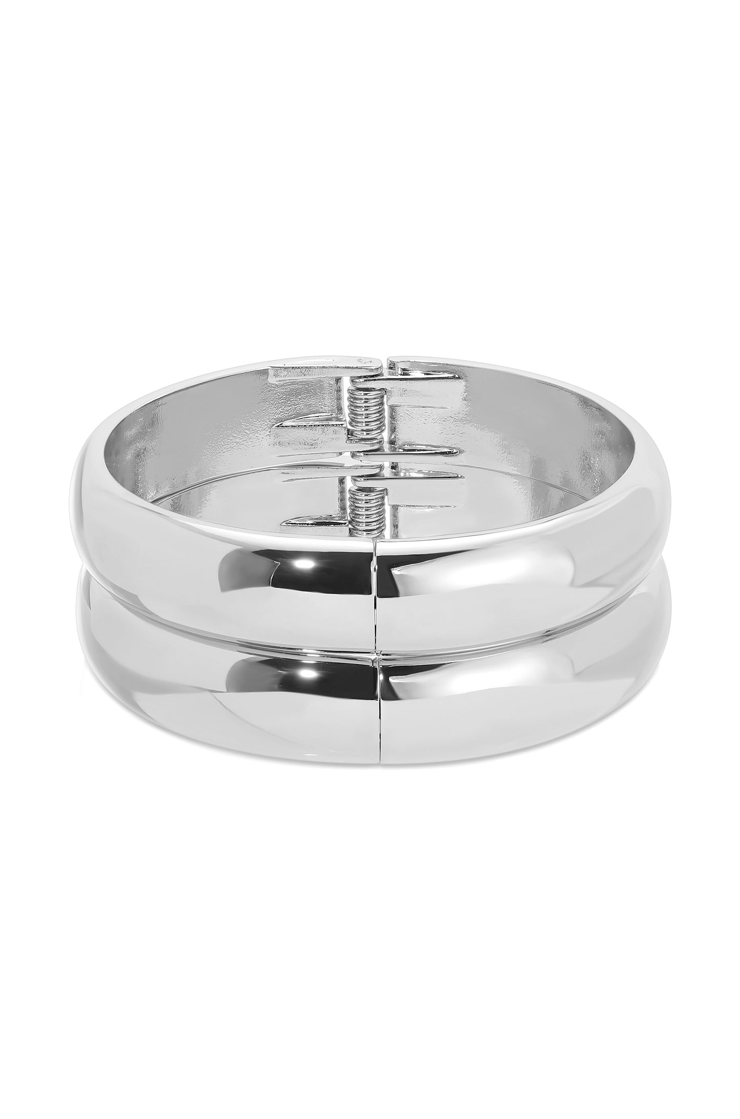Simple Stack Bangle Set Silver Plated