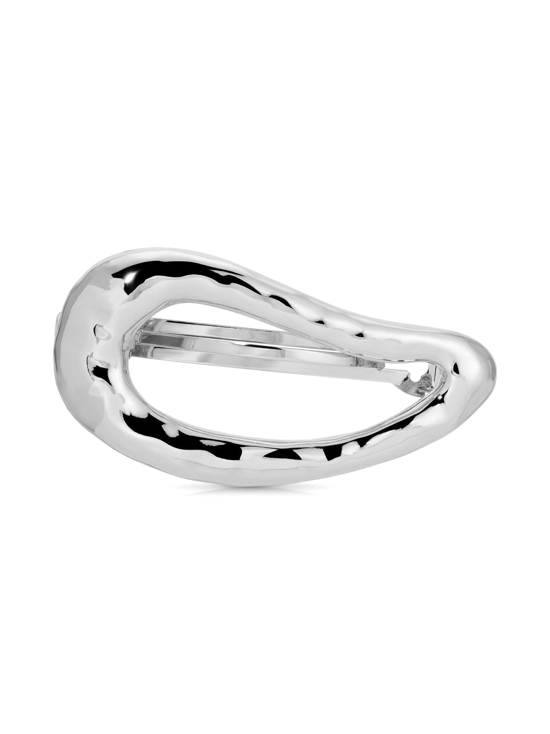 Liquid Wave Barrette Silver Plated