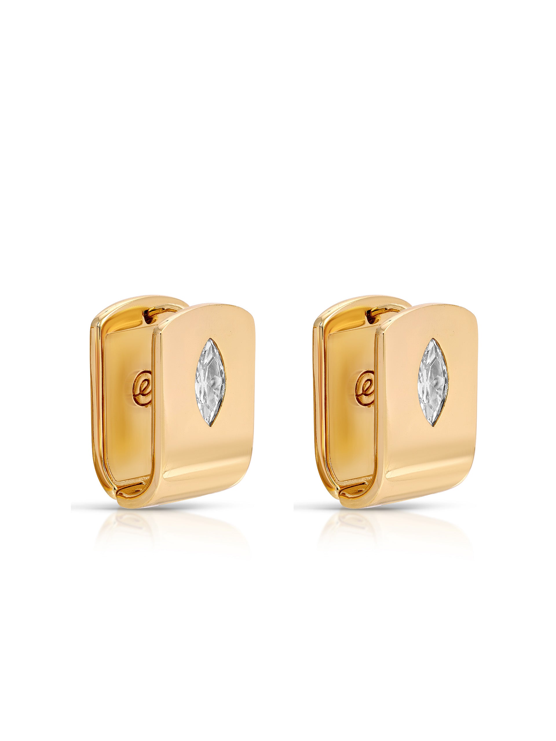 Marquise Crystal Huggies side view