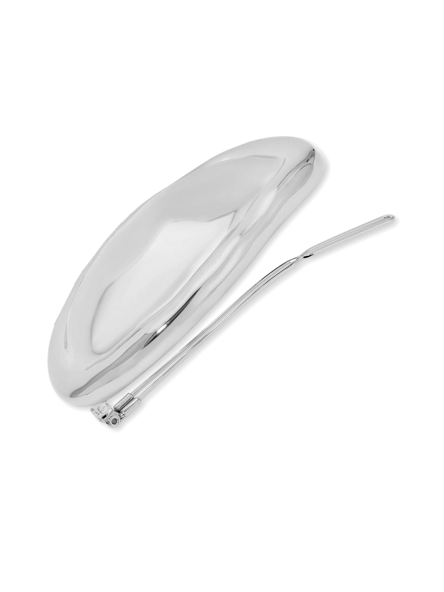 Oval Luxe Barrette Silver Plated