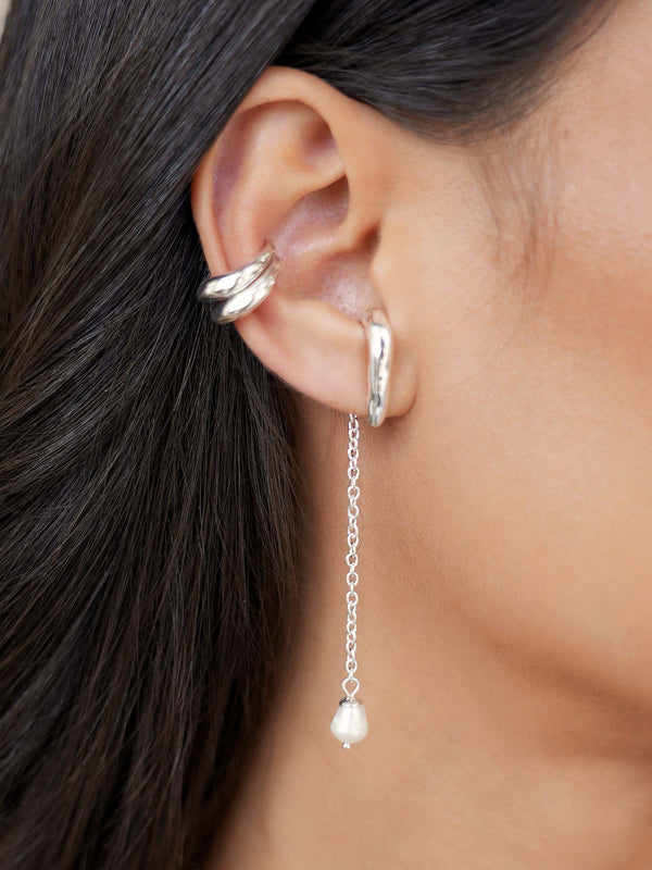 Linear Luxe Pearl Drop Earrings Second
