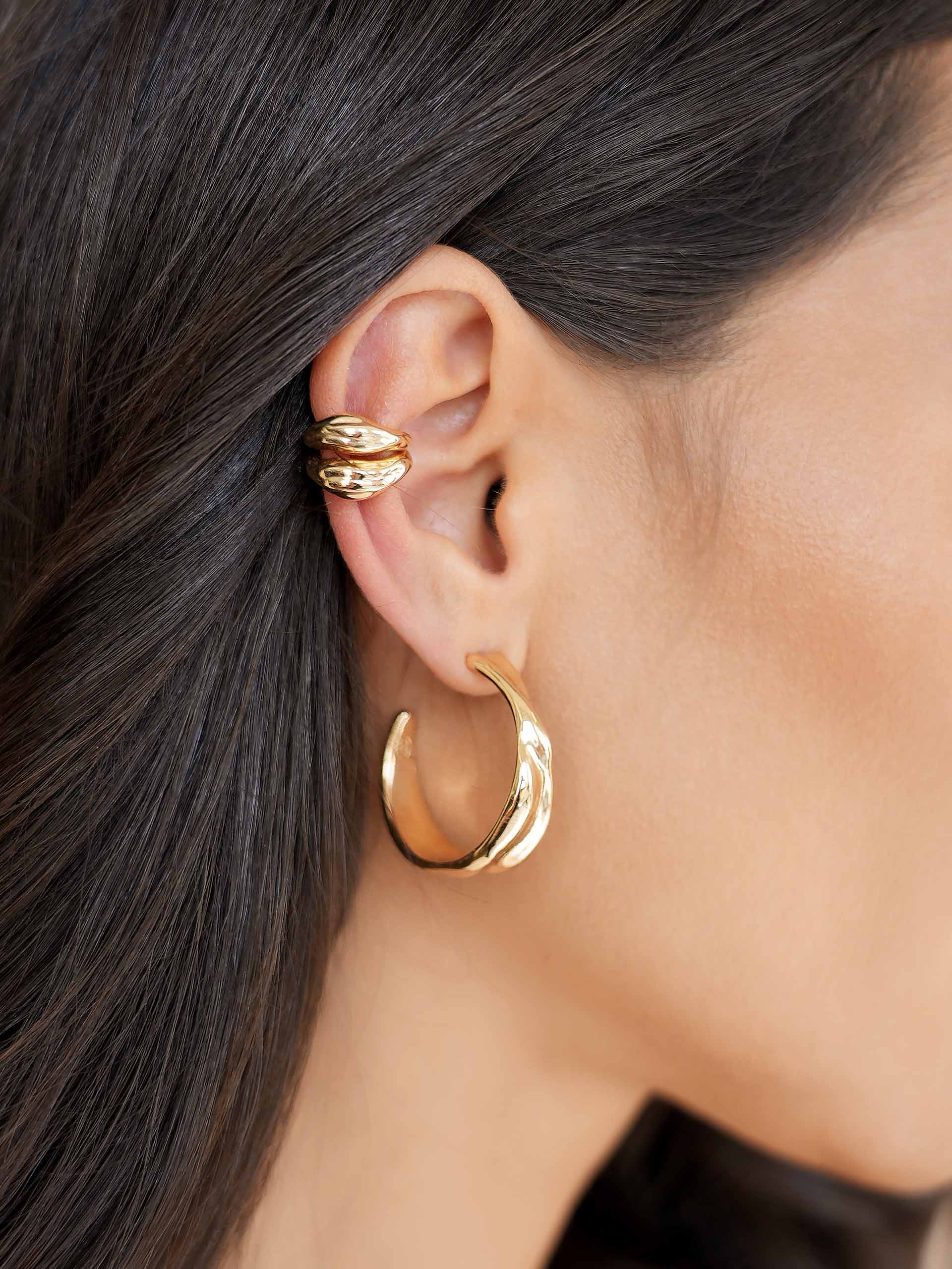 Liquid Luxe Hoops 18k Gold Plated model