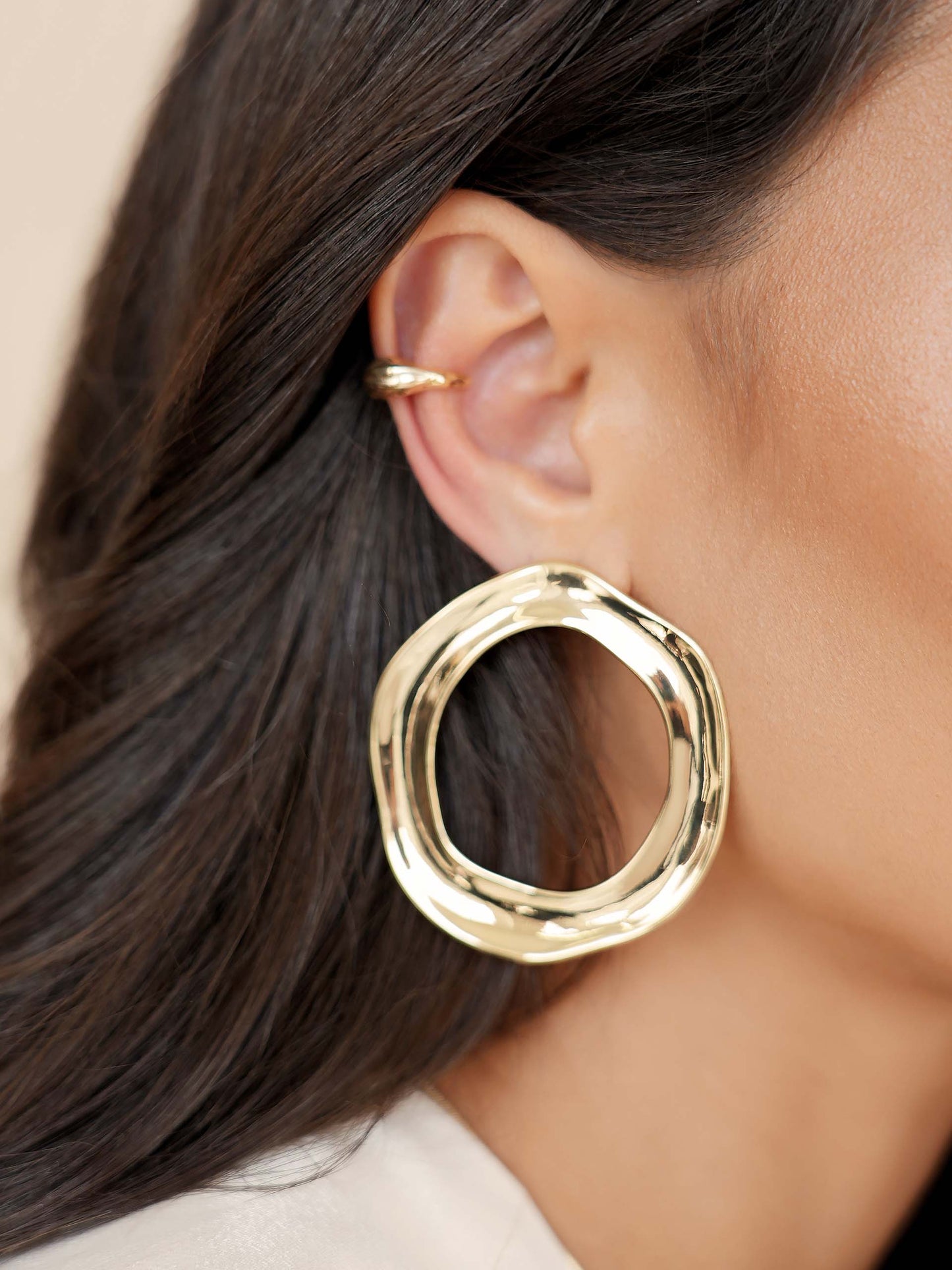 Open Circle Earrings 18k Gold Plated model