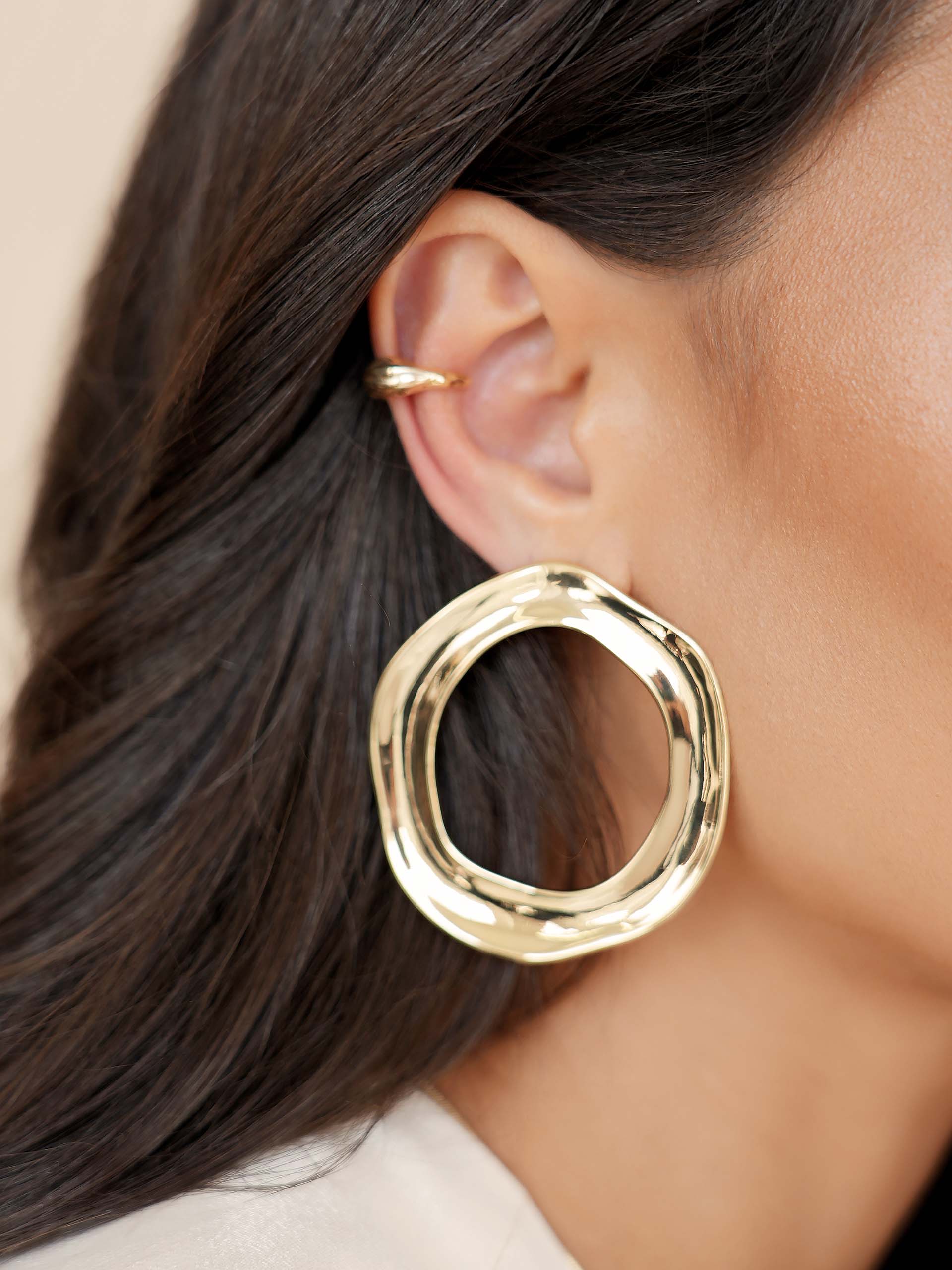 Open Circle Earrings 18k Gold Plated model