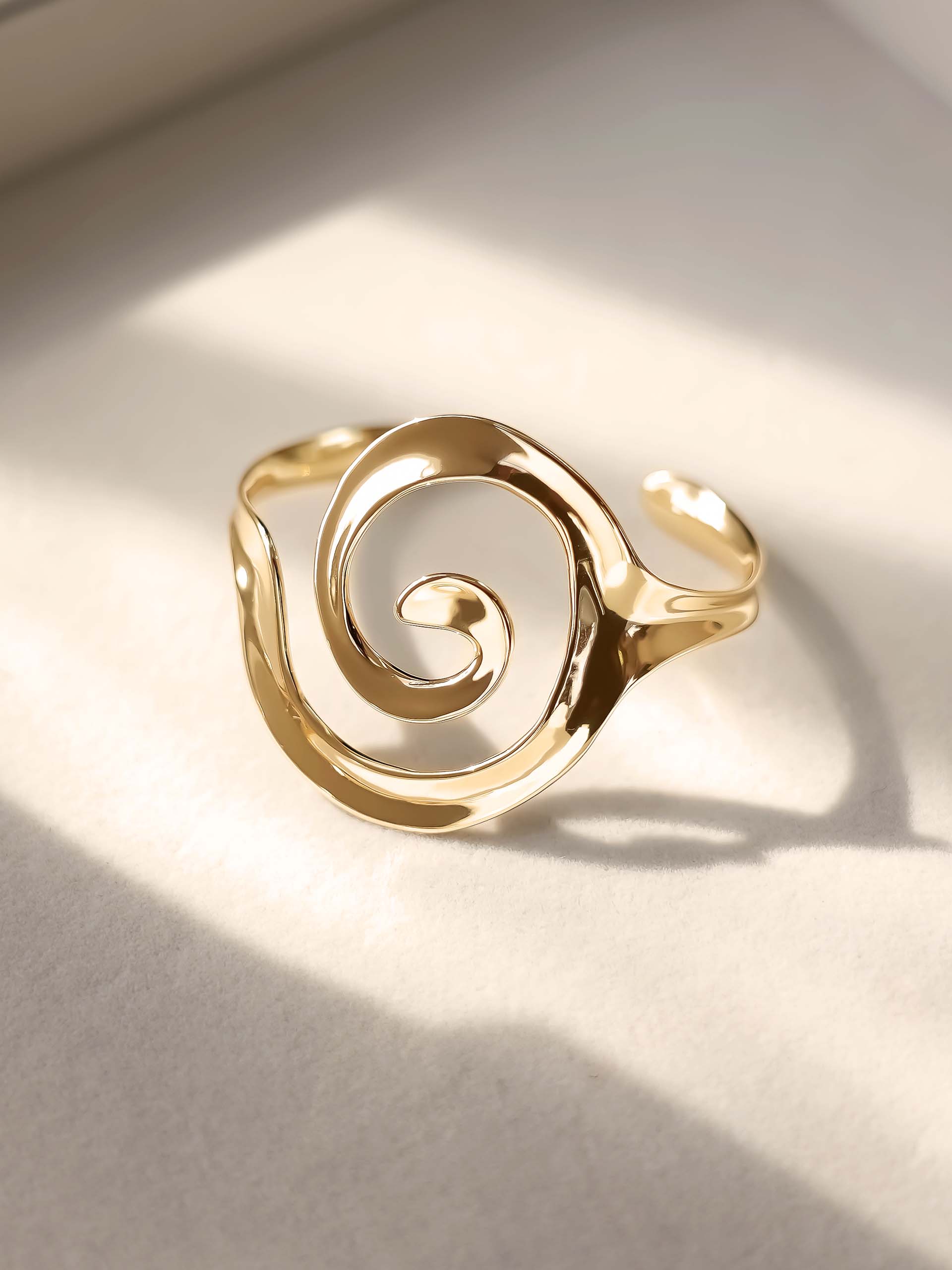 Aura Swirl Cuff 18k Gold Plated 2