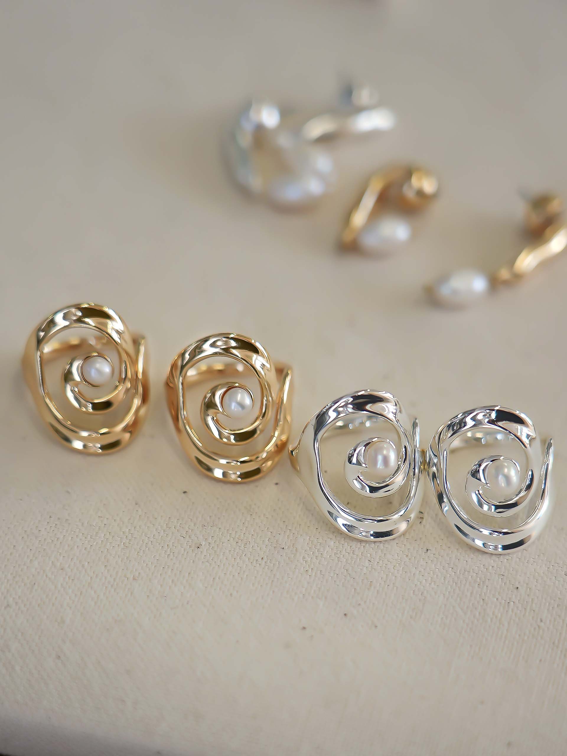 Aura Swirl Ring 18k Gold Plated and Silver Plated