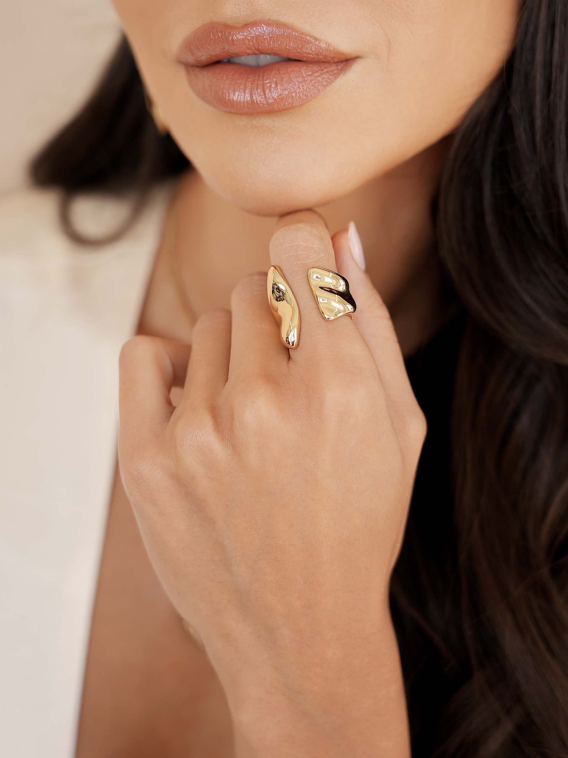 Liquid Luxe Ring 18k Gold Plated model 2