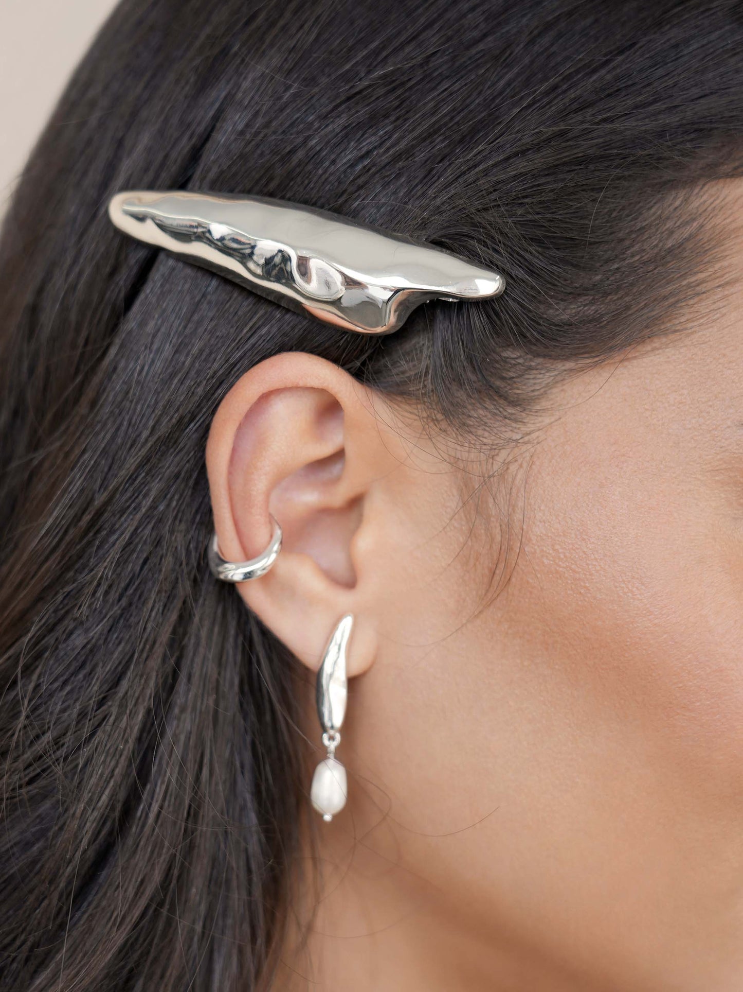 Liquid Luxe Barrette Silver Plated model 3