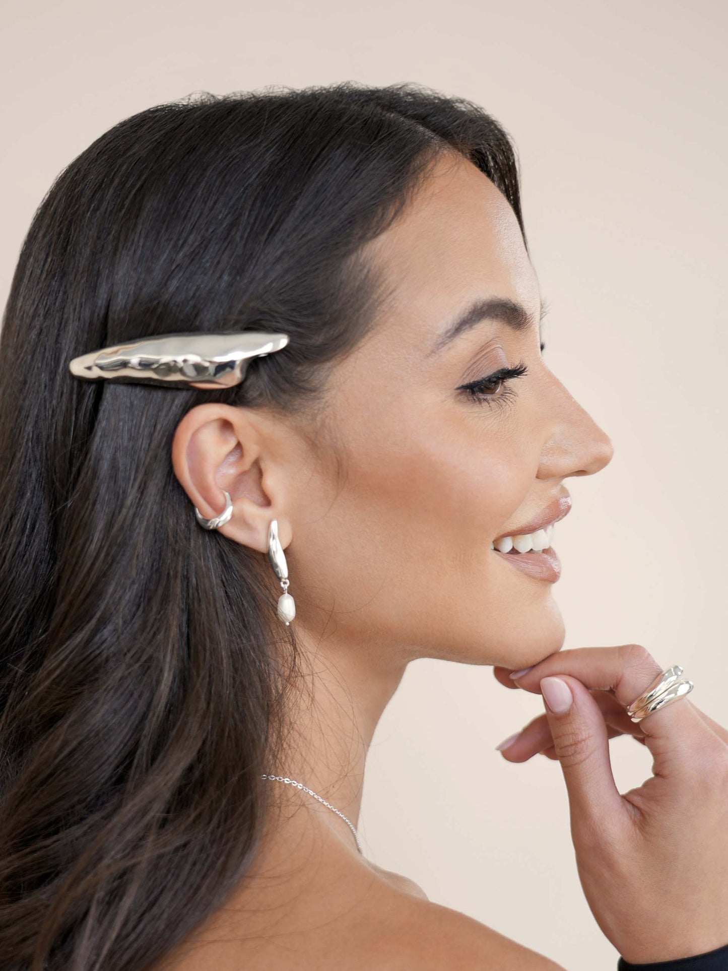 Liquid Luxe Barrette Silver Plated model 2
