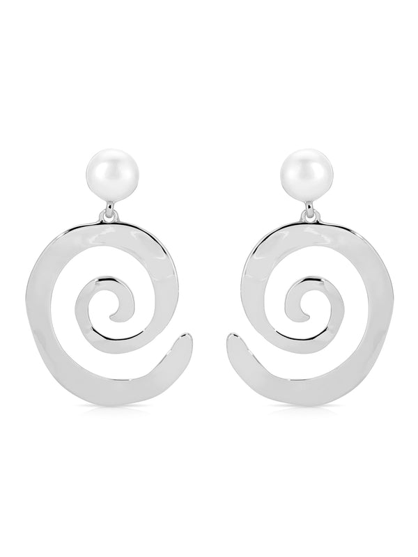 Aura Swirl Pearl Earrings
