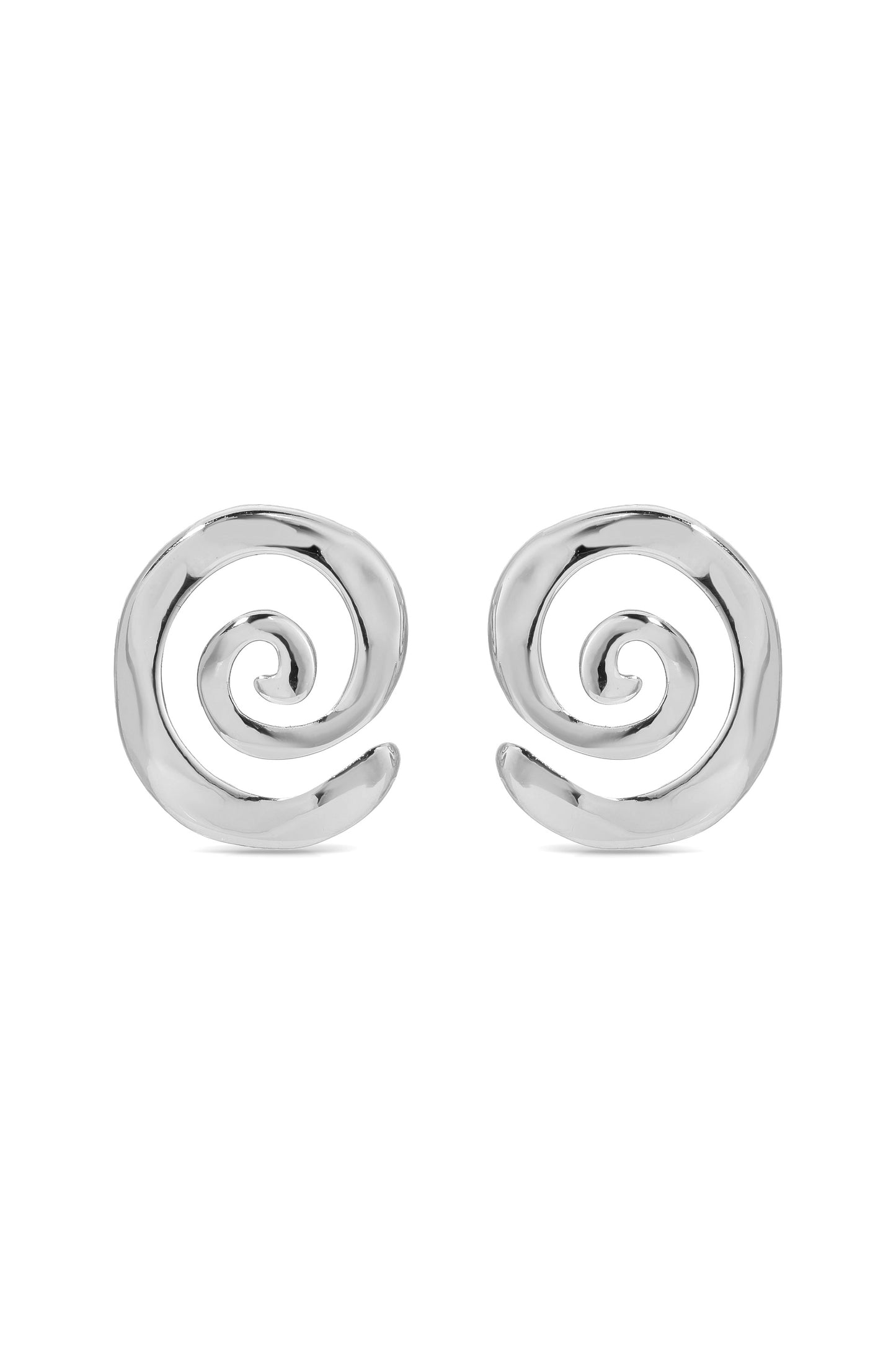 Aura Swirl Studs Silver Plated 2