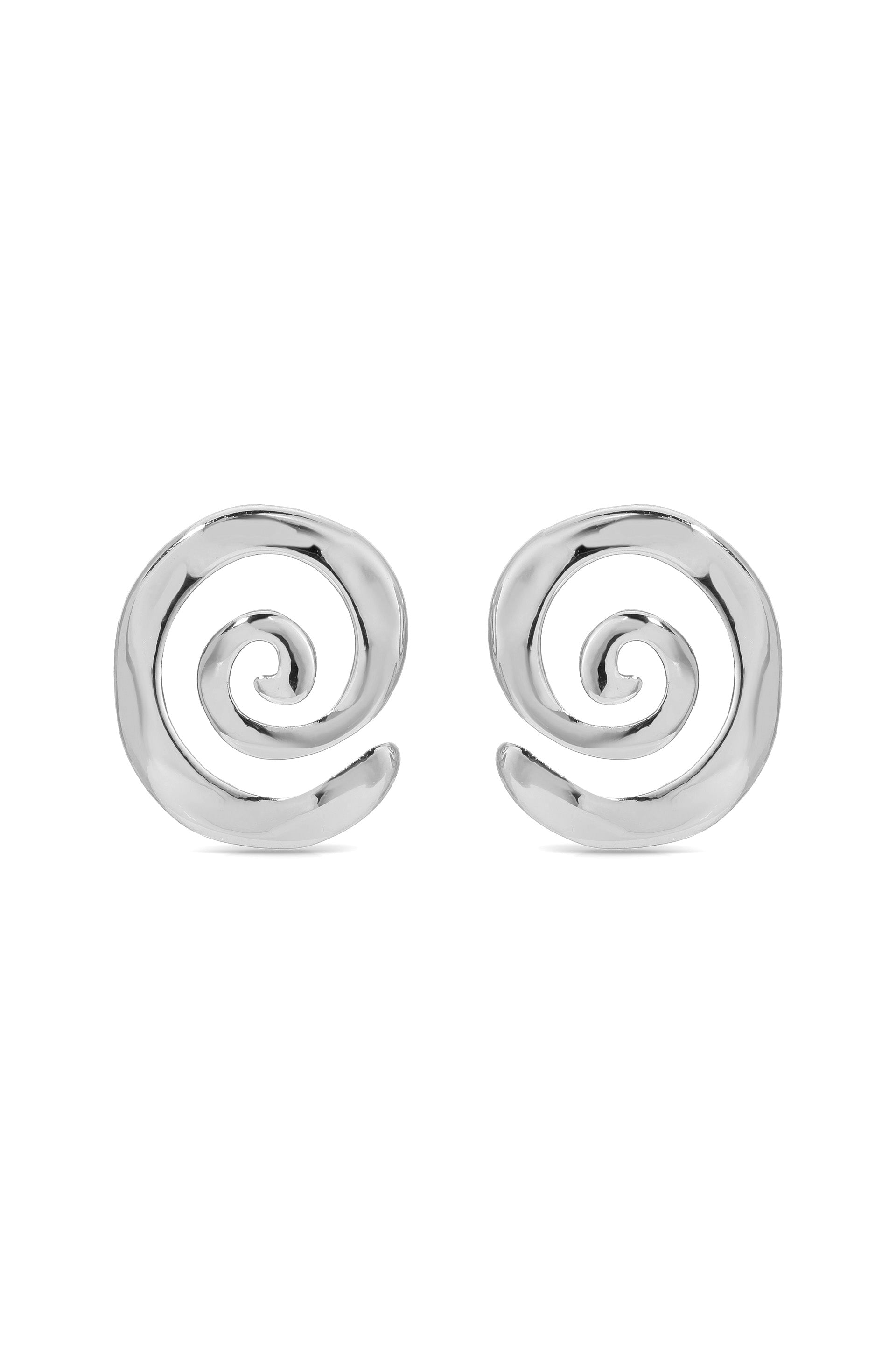 Aura Swirl Studs Silver Plated 2
