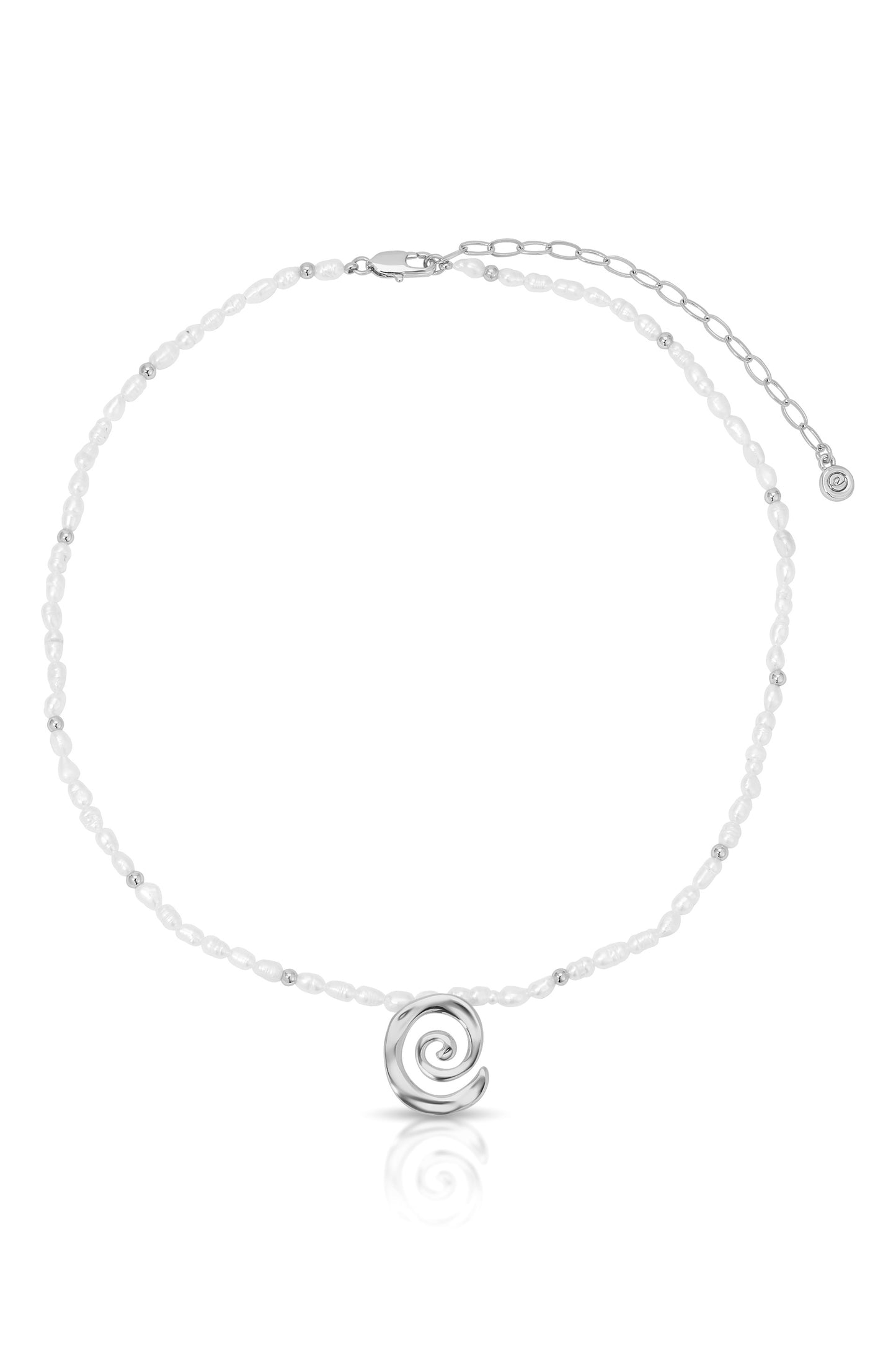 Aura Pearl Necklace Pearl with Silver Plating