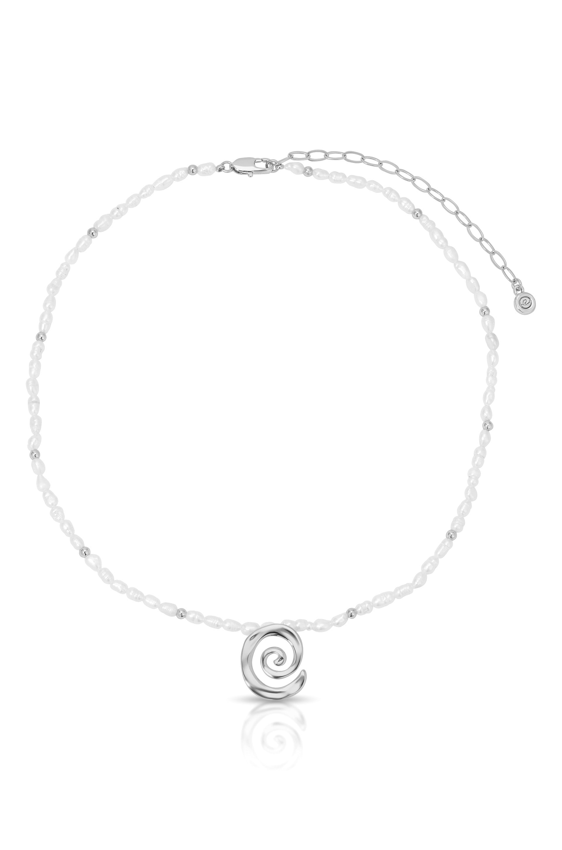 Aura Pearl Necklace Pearl with Silver Plating