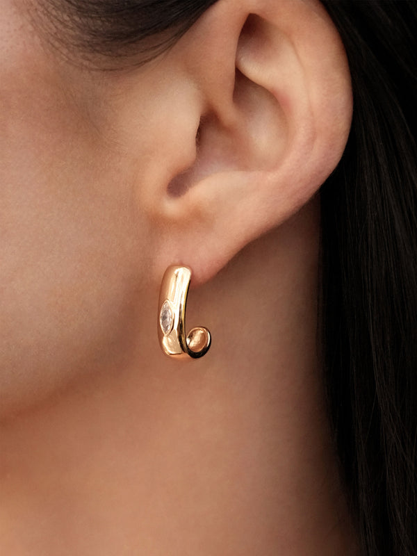 Marquise Crystal Hoops Second