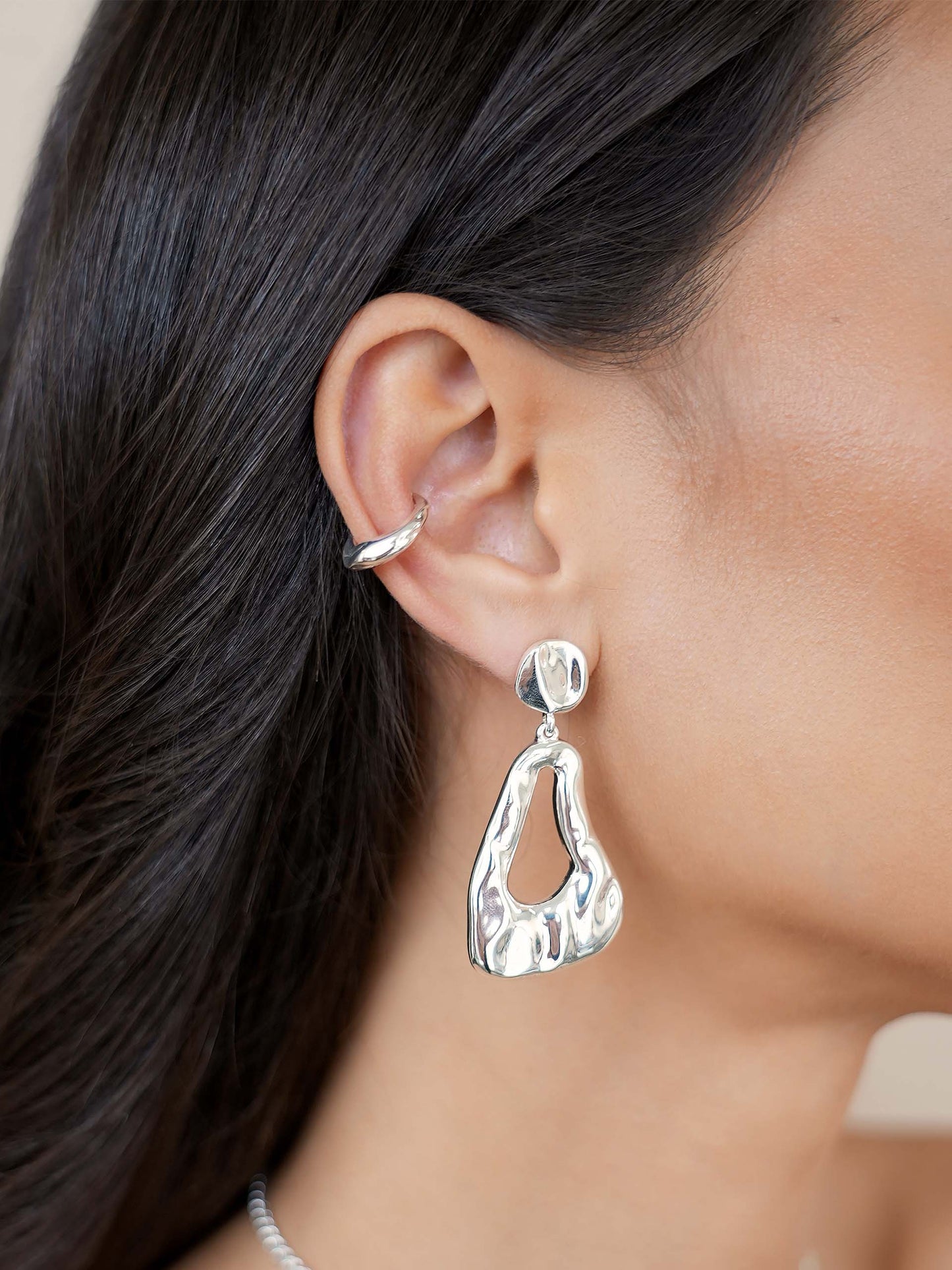 Organic Form Ear Cuff Silver Plated model